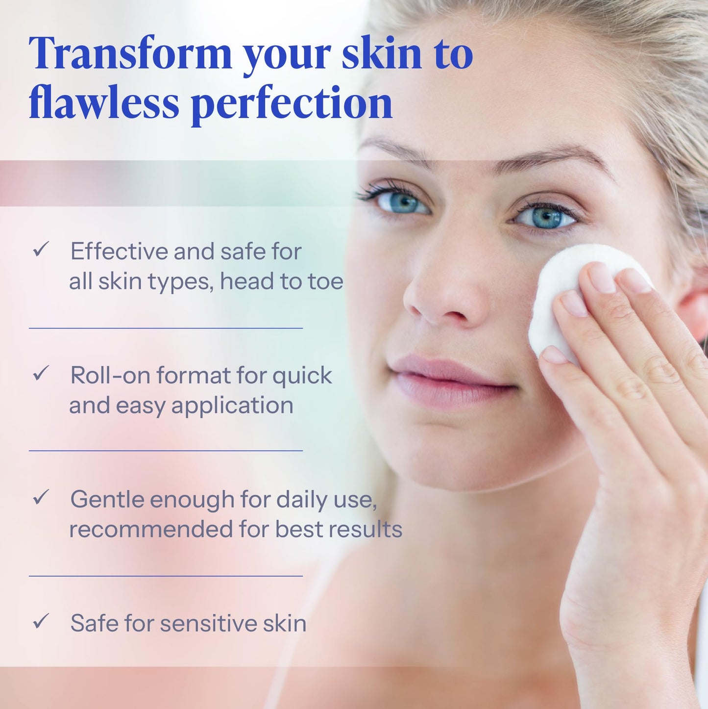 Misty Rose Tend Skin Brightoner Serum Roll On, Improves Appearance Of Uneven Skin Tone, Patches, and Dark Spots, Advanced Formula for Face and Body, 2.5 Oz