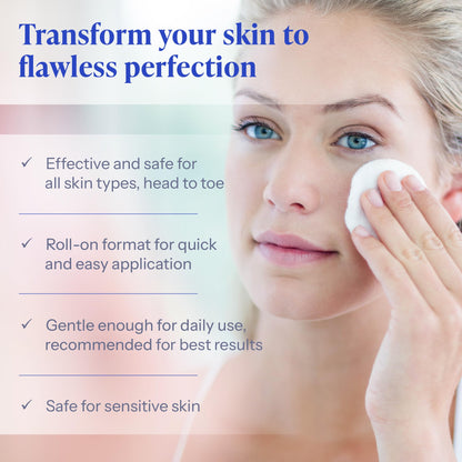 Misty Rose Tend Skin Brightoner Serum Roll On, Improves Appearance Of Uneven Skin Tone, Patches, and Dark Spots, Advanced Formula for Face and Body, 2.5 Oz