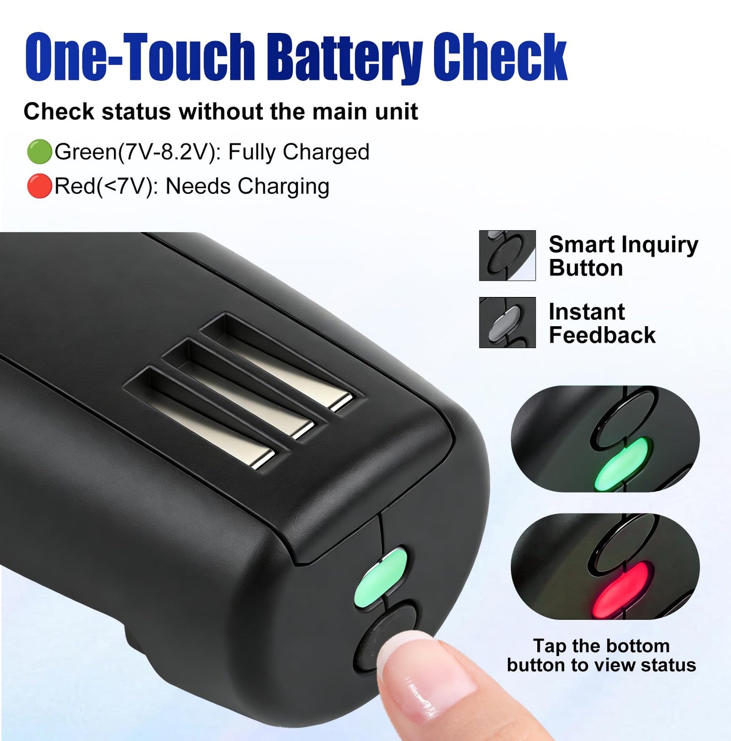White Smoke Loarysk Upgrade High-Capacity 3500mAh Replacement Lithium-ion Battery for DBLC-2 & 79025 Models,Compatible with Andis Pulse ZR II & Supra ZR II Cordless Clippers (1 Pack)