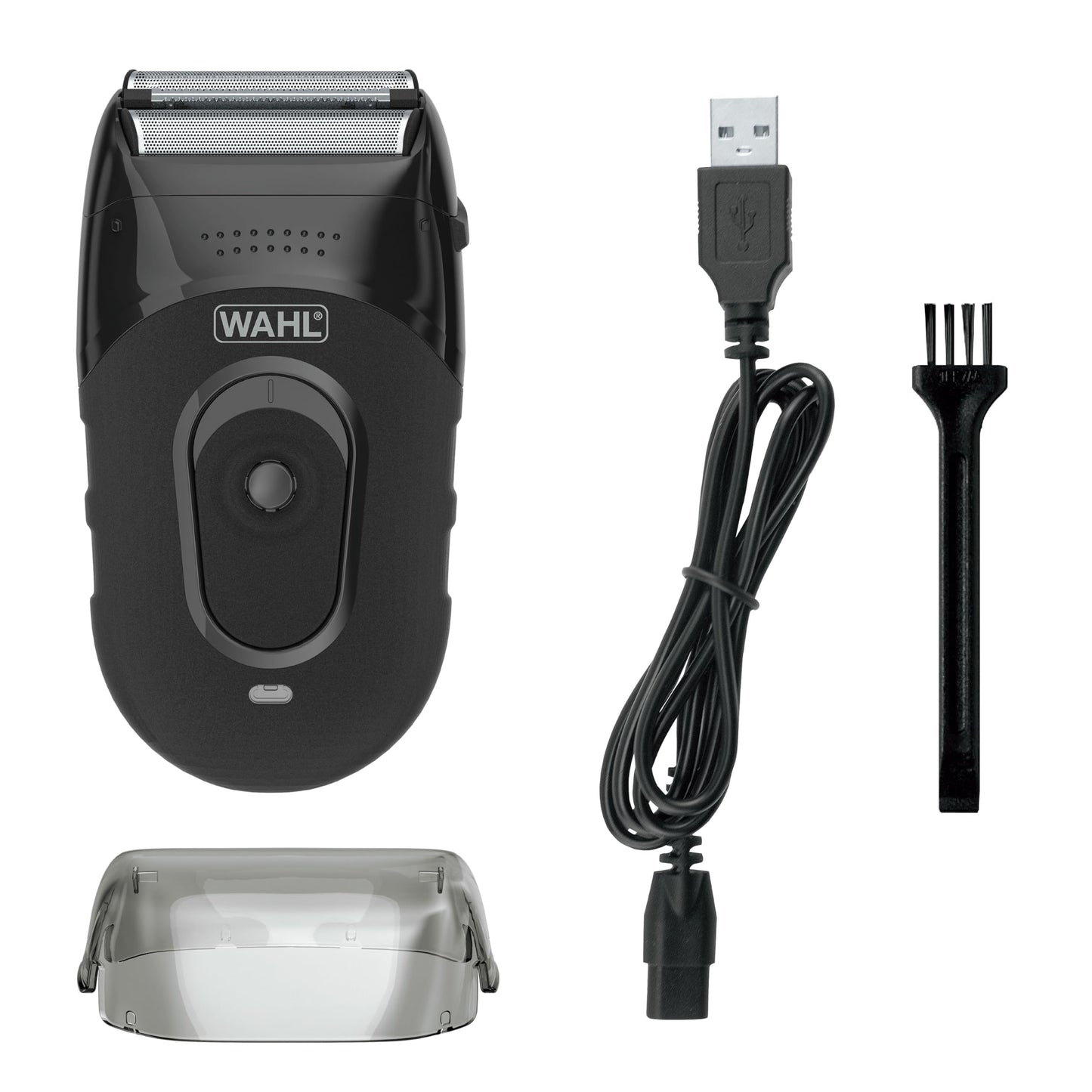 White Smoke Wahl Compact Rechargeable Lithium Ion Shaver Kit with Hygienic Rinseable Foils & Cutter Bar with Dual Flexible Foils That Move with The Contours of Your Face - 7065