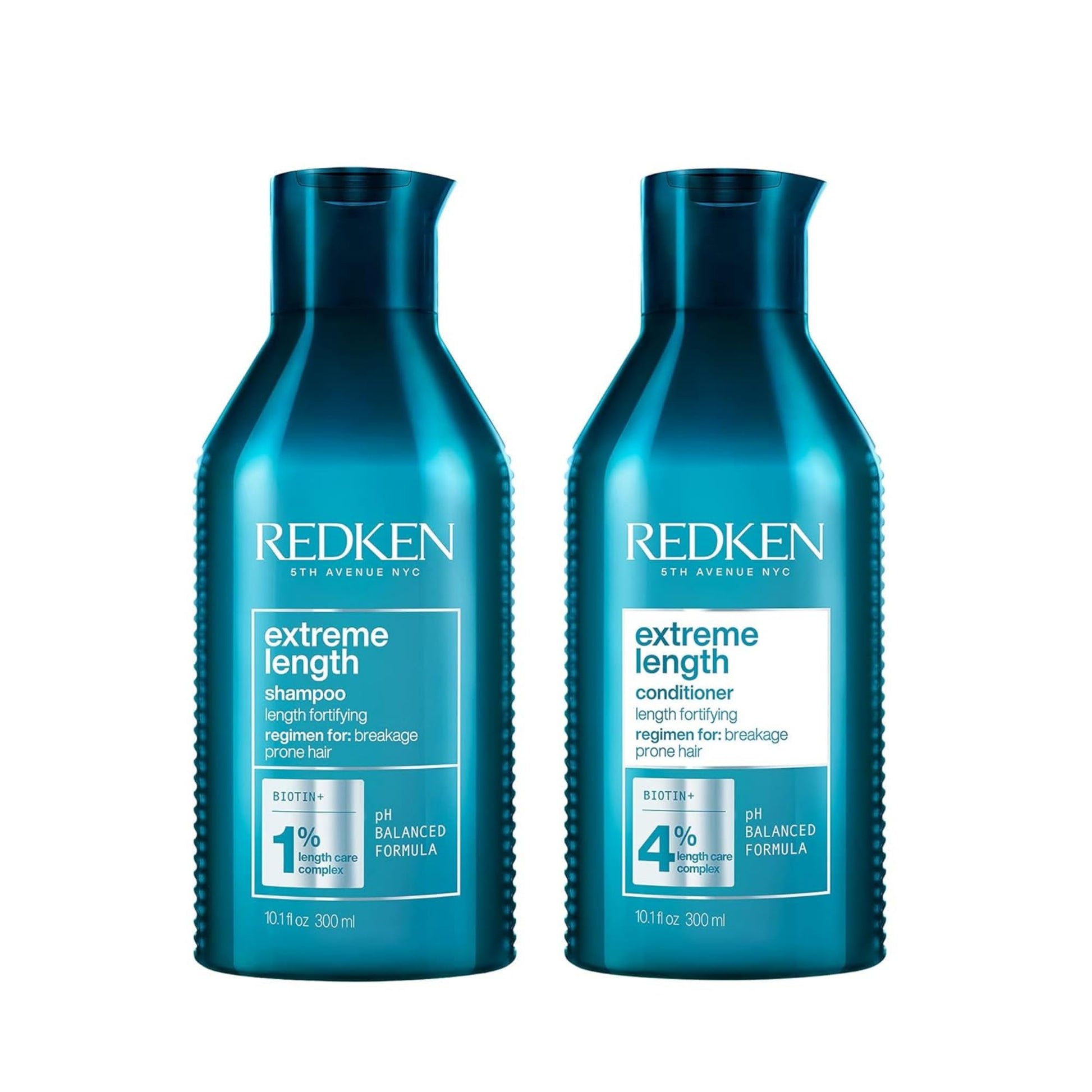 White Smoke Redken Extreme Length Shampoo & Conditioner Set for Damaged Hair, Prevents Breakage, Strengthens and Infused with Biotin for Hair Growth, 10.1 Fl Oz, Pack of 2
