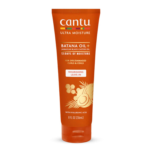 White Smoke Cantu Ultra Moisture Nourishing Leave-In Conditioner with Batana Oil + Jamaican Black Castor Oil, 8 fl oz