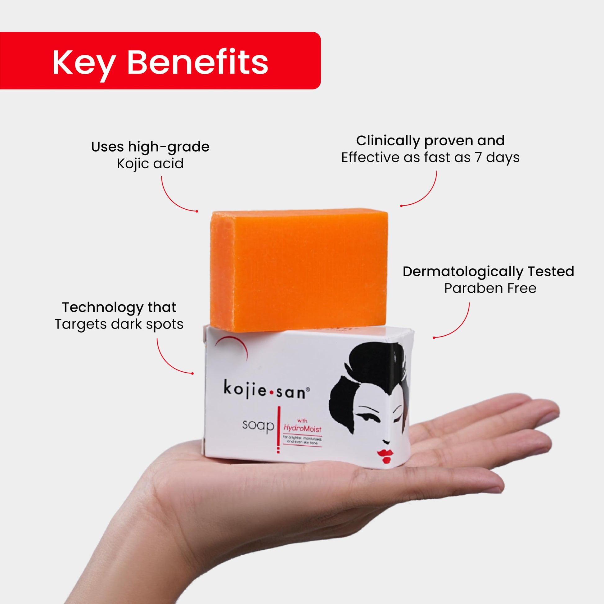 Lavender Kojie San Orange Whitening Soap, 3 x 65 g