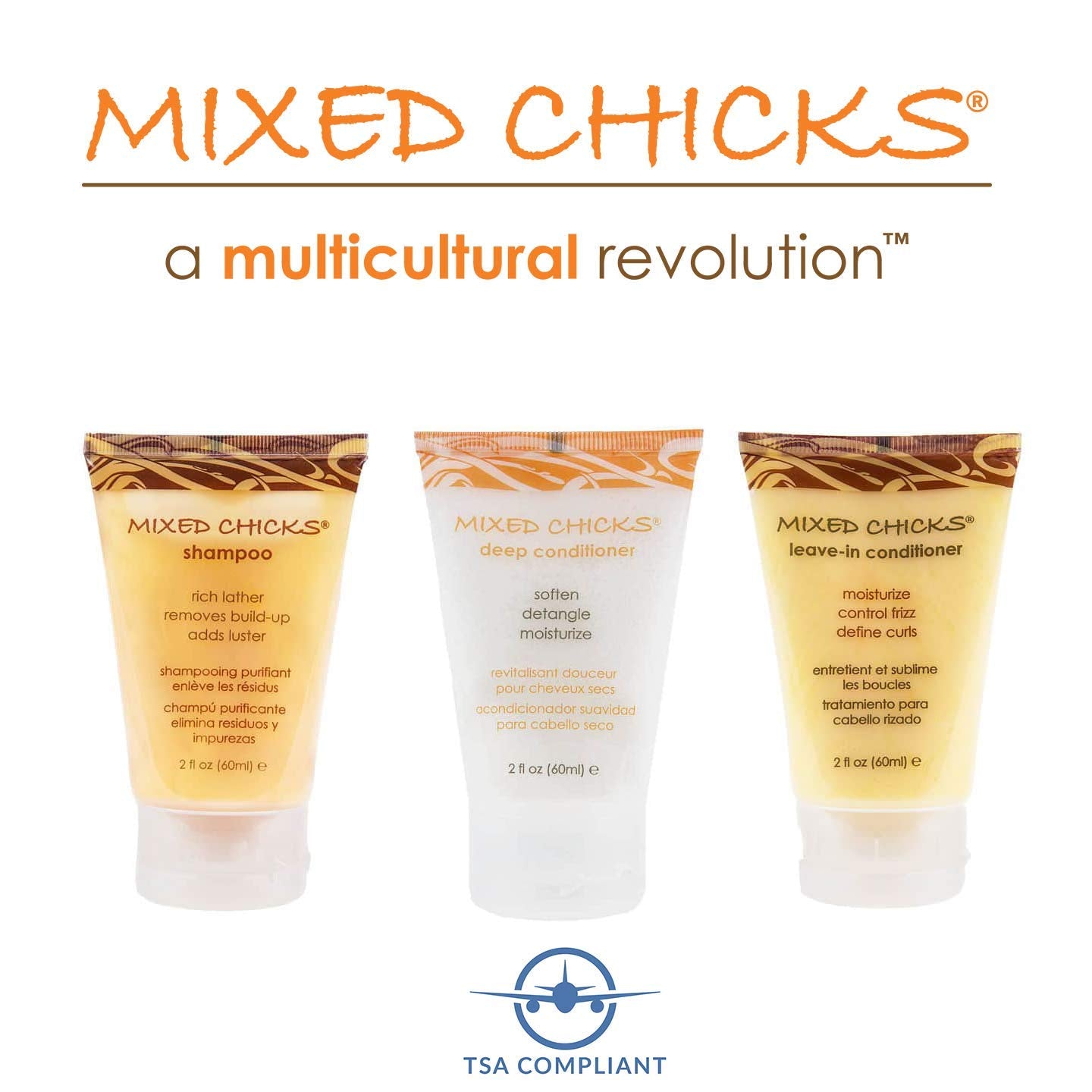White Smoke Mixed Chicks Travel & Trial Pack - Shampoo, Deep Conditioner, Leave-in Conditioner, 2 fl. oz. each
