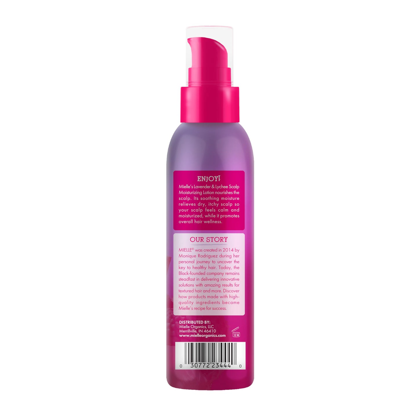 White Smoke Mielle Organics Lavender & Lychee Scalp Moisturizing Lotion, Leave-In Treatment for Dry Itchy Scalp, Lightweight Scalp Moisturizer with Niacinamide Aloe Menthol, Protective Styles, 4 fl oz