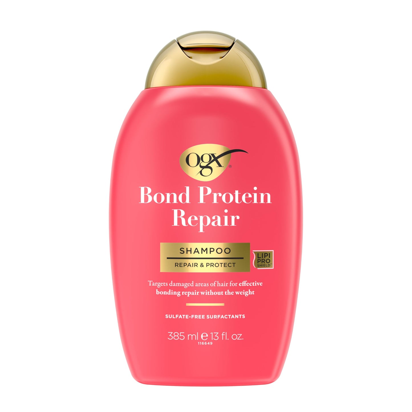 Salmon OGX Repair & Protect Bond Protein Repair Shampoo, Lightweight Hair Wash Cleanses & Targets Damaged Hair for Effective Bond Repair, Formulated without Parabens, 13 fl. oz