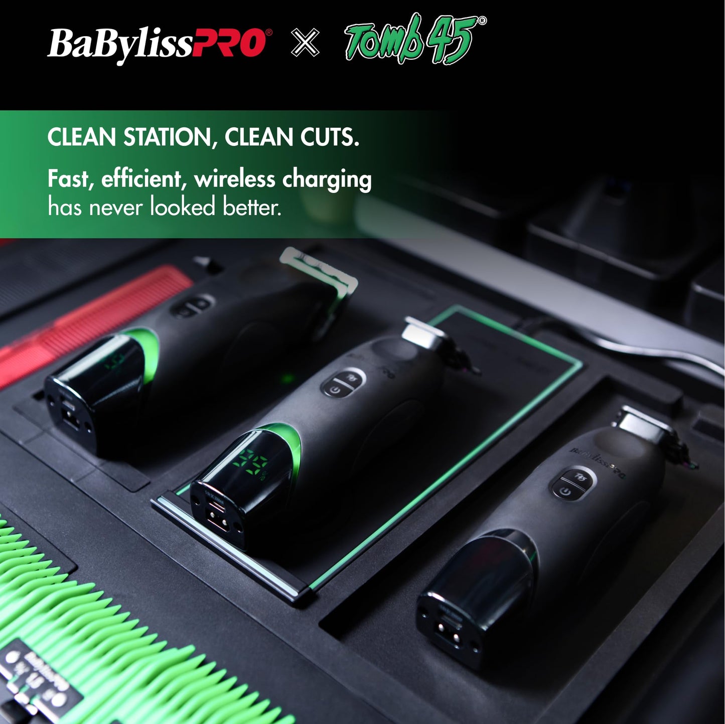 Black BaBylissPRO x Tomb45 Wireless-Charging Clipper and Trimmer Prepack