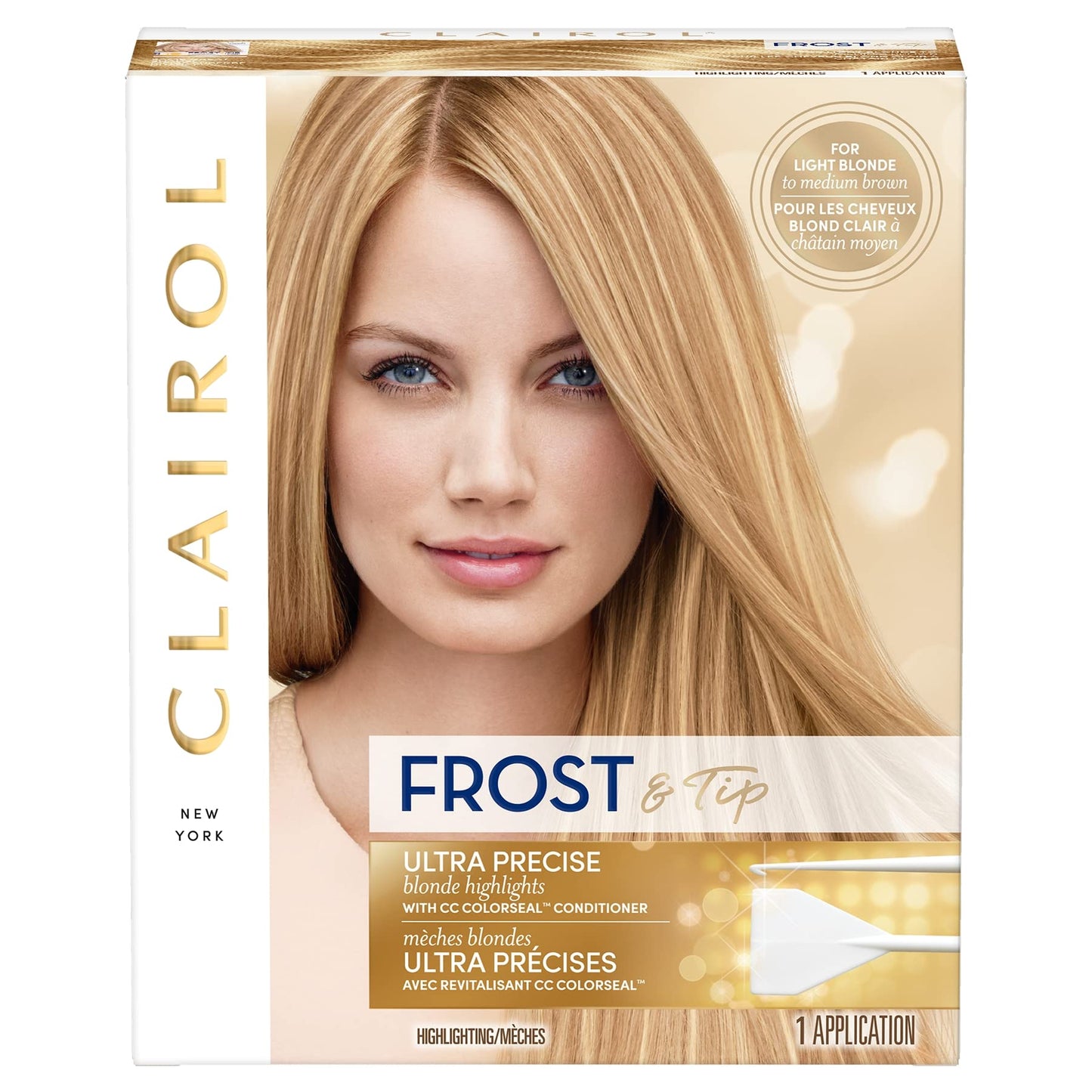White Smoke Clairol Nice'n Easy Frost & Tip Original Hair Dye, Light Blonde to Medium Brown Hair Color, Pack of 1