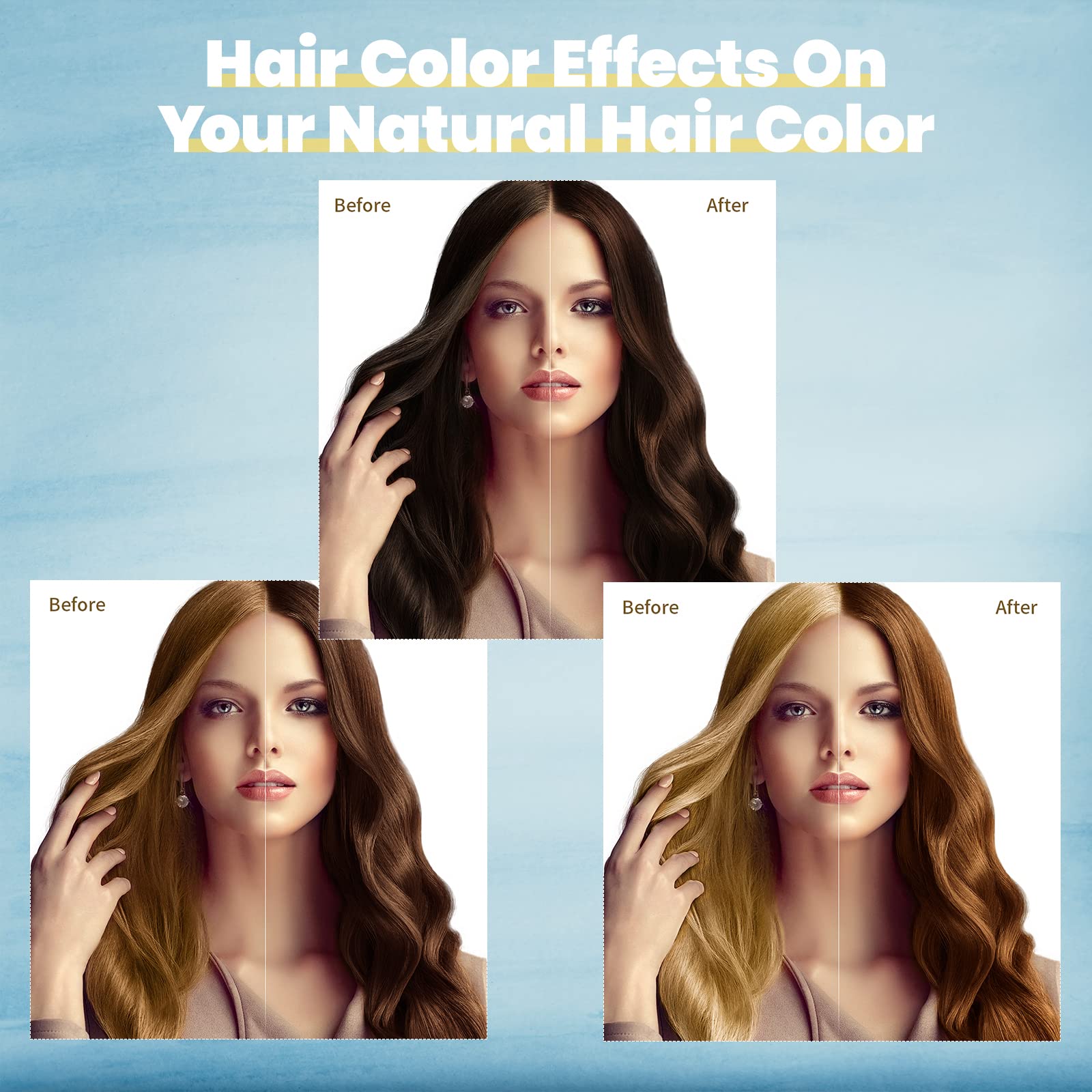 White Smoke BOJICA Hair Dye Shampoo for Gray Hair Coverage, 3-in-1 Semi-Permanent Color Shampoo for Women & Men Dark Brown