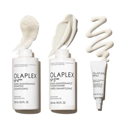White Smoke Olaplex Wash & Shine Fine Hair Kit: Nº. 4FINE, Nº. 5FINE, Nº. 0.5, Shampoo & Conditioner Set | Gently Cleanses to Volumize & Strengthen | Hydrates & Soothes Scalp | For Coily, Curly, Straight, & Wavy