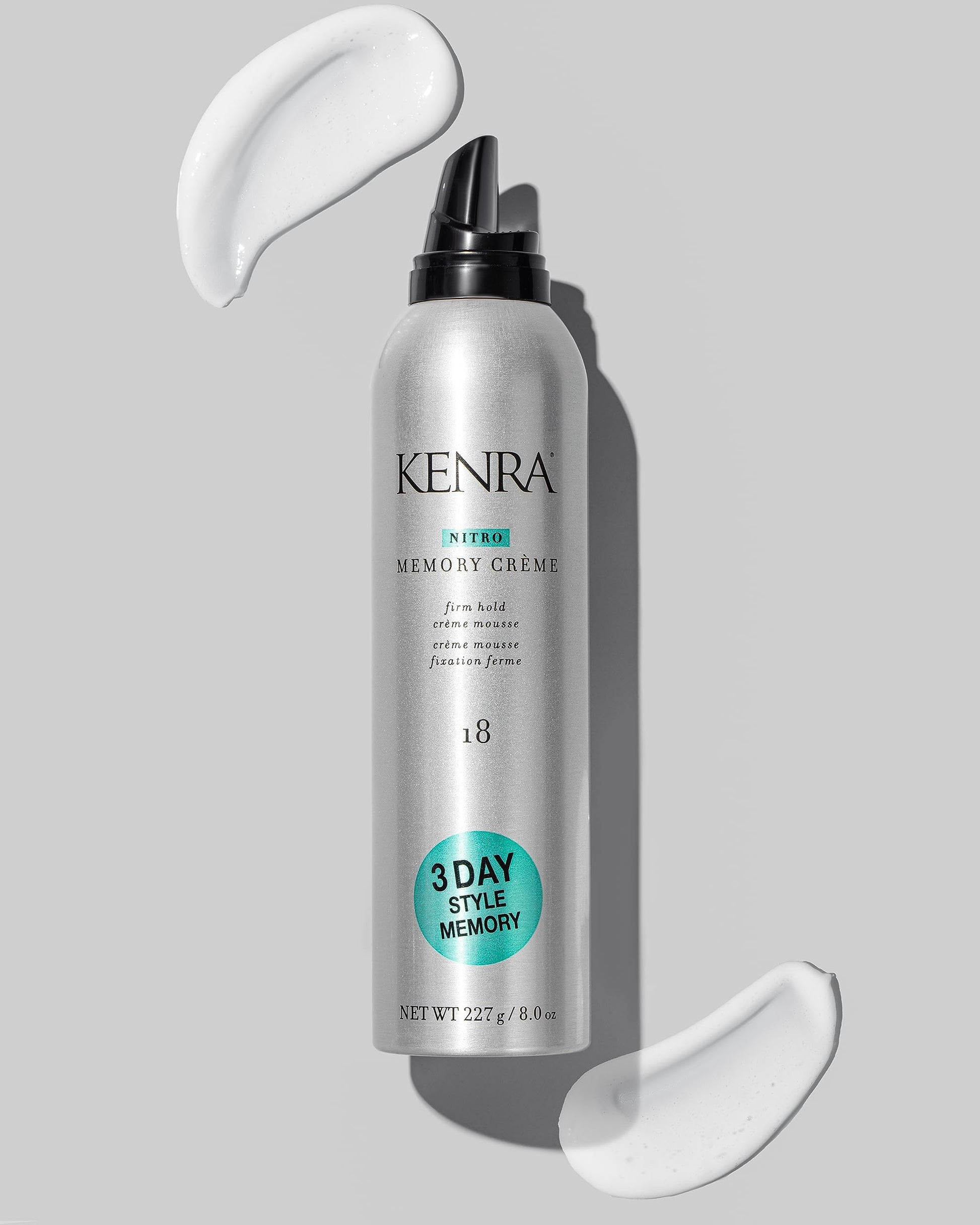 Gray Kenra Professional Nitro Memory Crème 18 | Firm Hold Crème Mousse | All Hair Types | 8 Oz