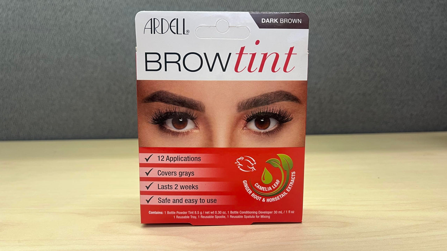 Dim Gray Ardell Brow Tint Kit Dark Brown - Eyebrow Tint, Long-Lasting Brow Color with Natural Extracts, Complete Eyebrow Tint Set, 1 Pack