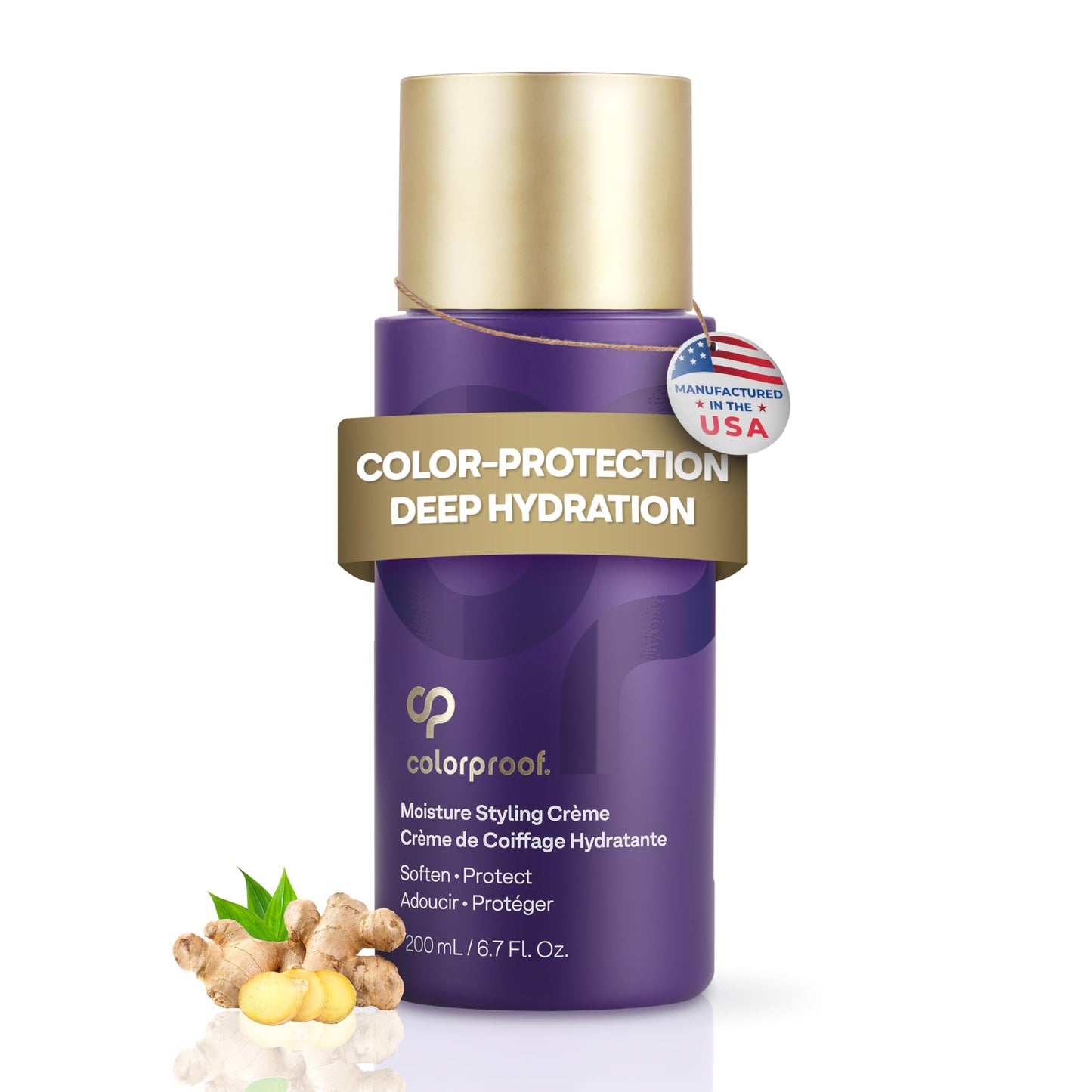 White Smoke Colorproof Moisture Styling Crème 6.7FL. Oz. Leave-In Moisturizing Heat and Color Protection Cream for Smooth & Soft Finish, Gingered Amber Scent