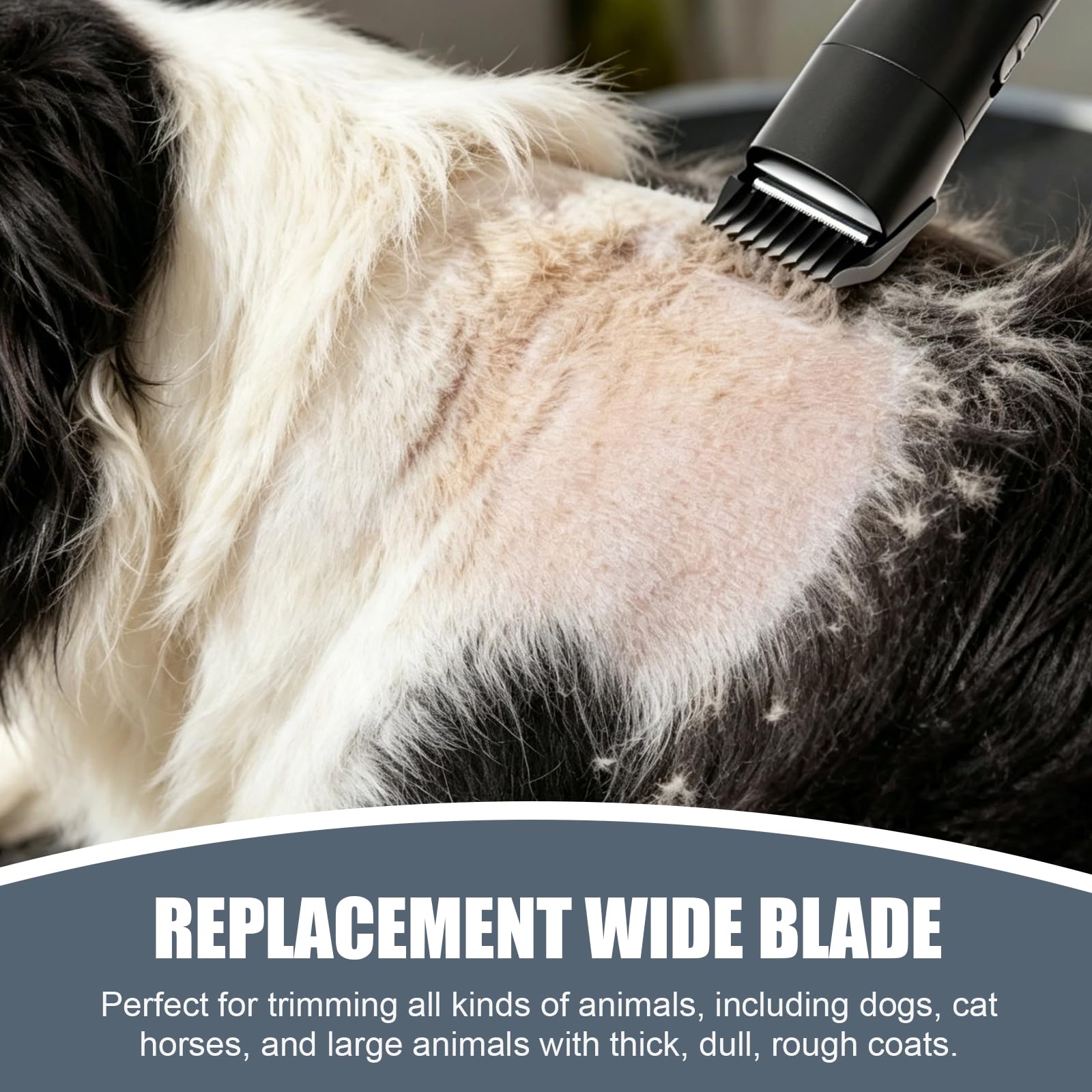 Black Newbulu 3Pack Dog Grooming Wide Blade,Detachable Pet Dog Grooming Blades,Compatible with Andis,Oster A5,Wahl km10 Clippers.（4FW+5FW+7FW）