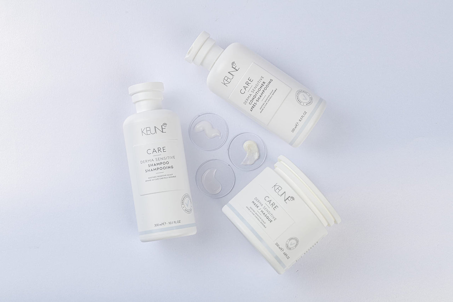 Light Gray Keune Care Derma Sensitive Shampoo, Soothing & Allergen-Free Cleanser for Dry Scalp, 10.1 Fl Oz