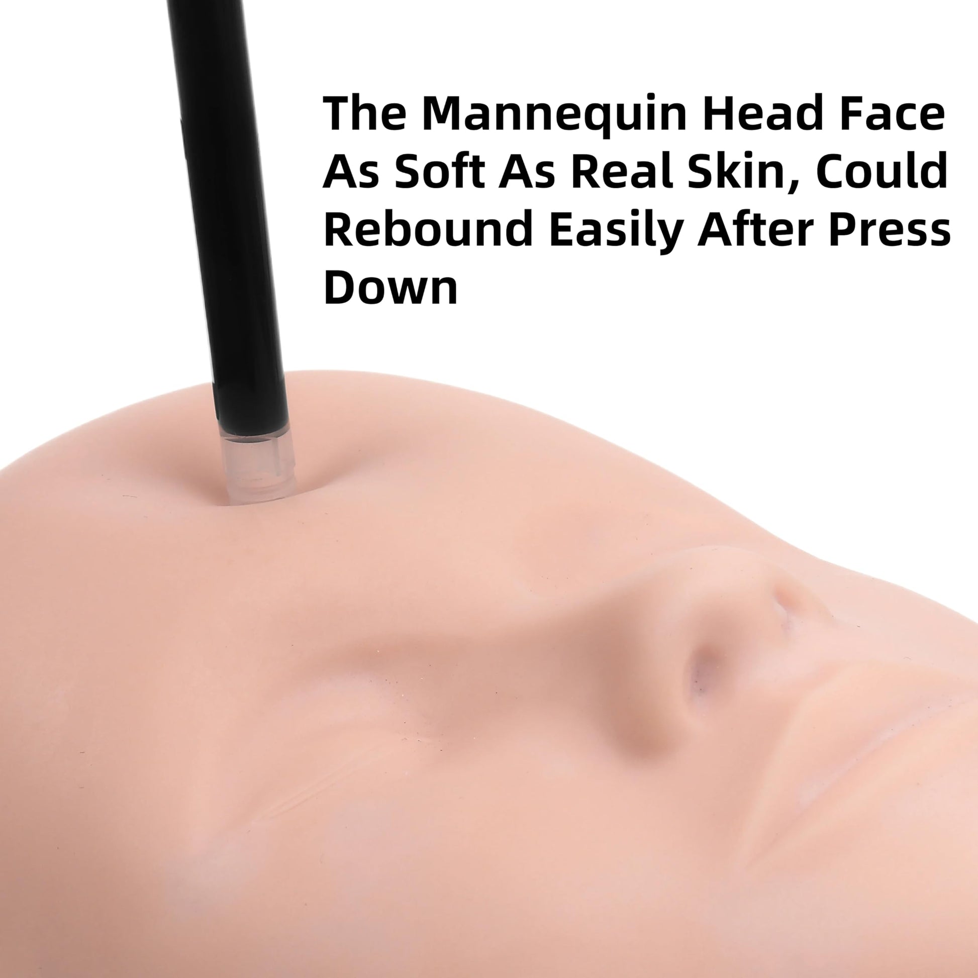White Smoke Czrleaty Esthetician Mannequin Head for Facial Practice, Cosmetology Mannequin Head Face for Makeup or Lash Extention Soft Makeup Styrofoam Head