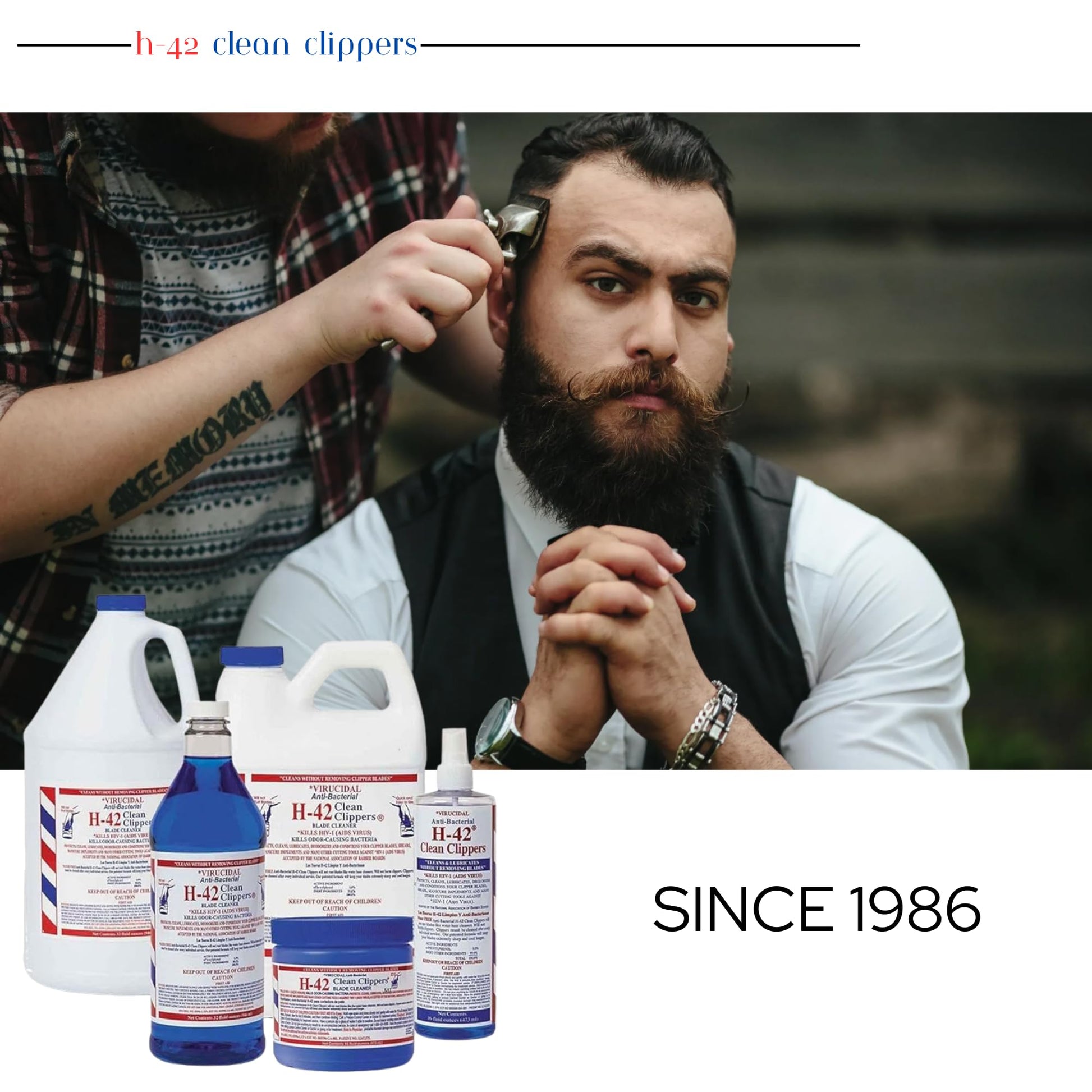 White Smoke Skin Revolution H-42 Clipper Blade Cleaner – Waterless Clipper Cleaner for Barbers, Anti-Rust Formula for Clippers and Trimmers, Cleans and Cools Blades, 16oz Spray Bottle (Pack of 1)