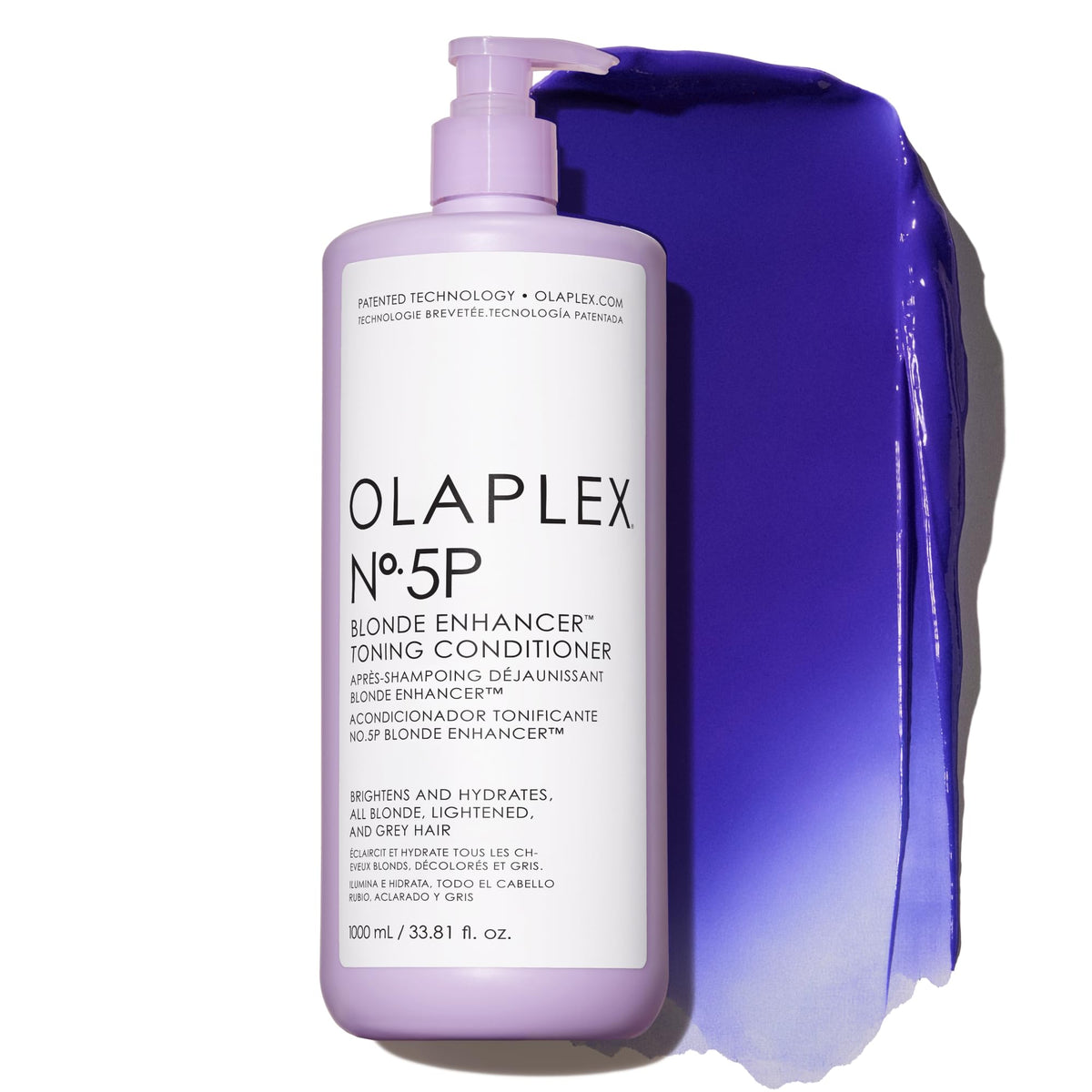 Olaplex Nº. 5P Blonde Enhancer Purple Toning Conditioner: Neutralizes Brassiness & Strengthen | Repairs Damages & Hydrates Hair | For Coily, Curly, Straight, and Wavy, 1000 mL / 33.8 Fl Oz
