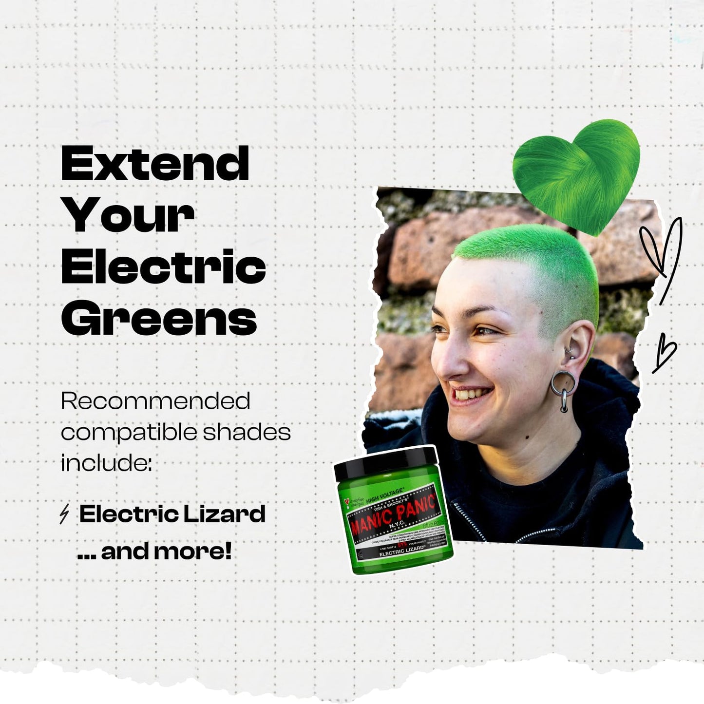 Lavender MANIC PANIC Bright Neon Green Color Depositing Conditioner - Love Color Hair Conditioner Keeps Hair Vibrant, Nourished & Refreshed - Formulated with Shea Butter & Quinoa - Green Venus (8oz)