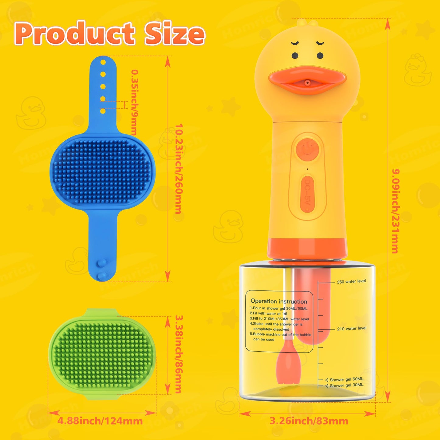 Gold Homrich Electric Dog Soap Dispenser, Automatic Dog Cleaning Foam Machine, Dog Shampoo Sprayer with Brush for Dog and Cat Bathing, Shampoo Foamer for Pet Bathing, Bathroom, Kitchen Sink