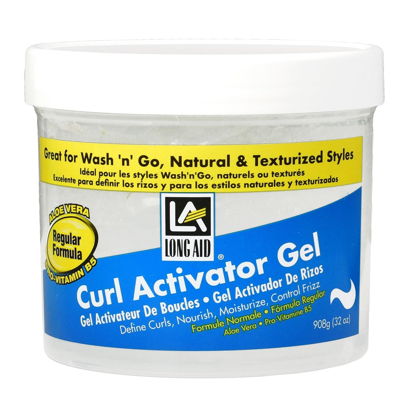 White Smoke AmPro Long-Aid Activator Gel - Enriched with Aloe Vera, Protein, and Vitamin B Complex - Brings Essential Moisture to Strands - Defines Your Natural Curls - Regular - 32 oz