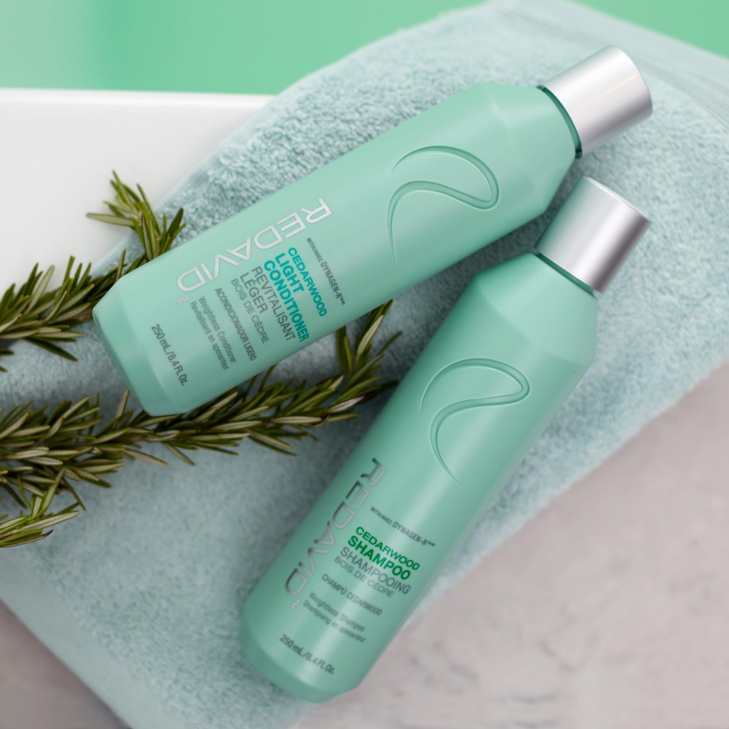 Gray Redavid Cedarwood Weightless Light Conditioner - with Hemp Seed Oil and Orchid Oil, for Fine Hair and Men's Hair - Clinically Strengthens, Cleanses Hair and Scalp - Color Safe Formula (250ml)