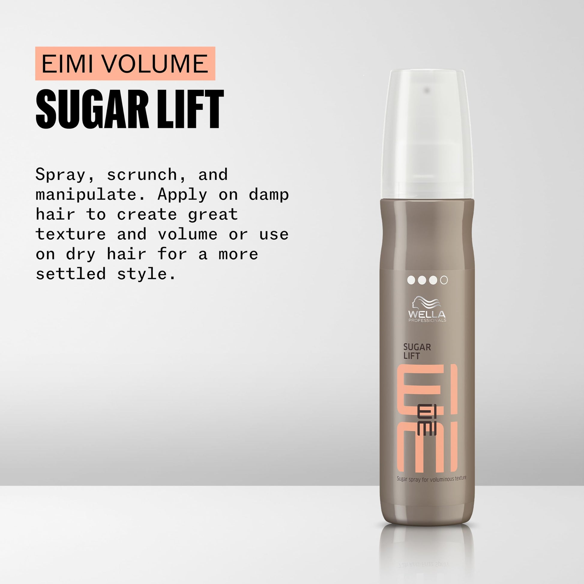Lavender Wella Professionals EIMI Sugar Lift Spray | For Volume & Texture | Strong Hold Hair Styling Spray with Luminous Shine | Matte Finish | 5.07 Fl Oz