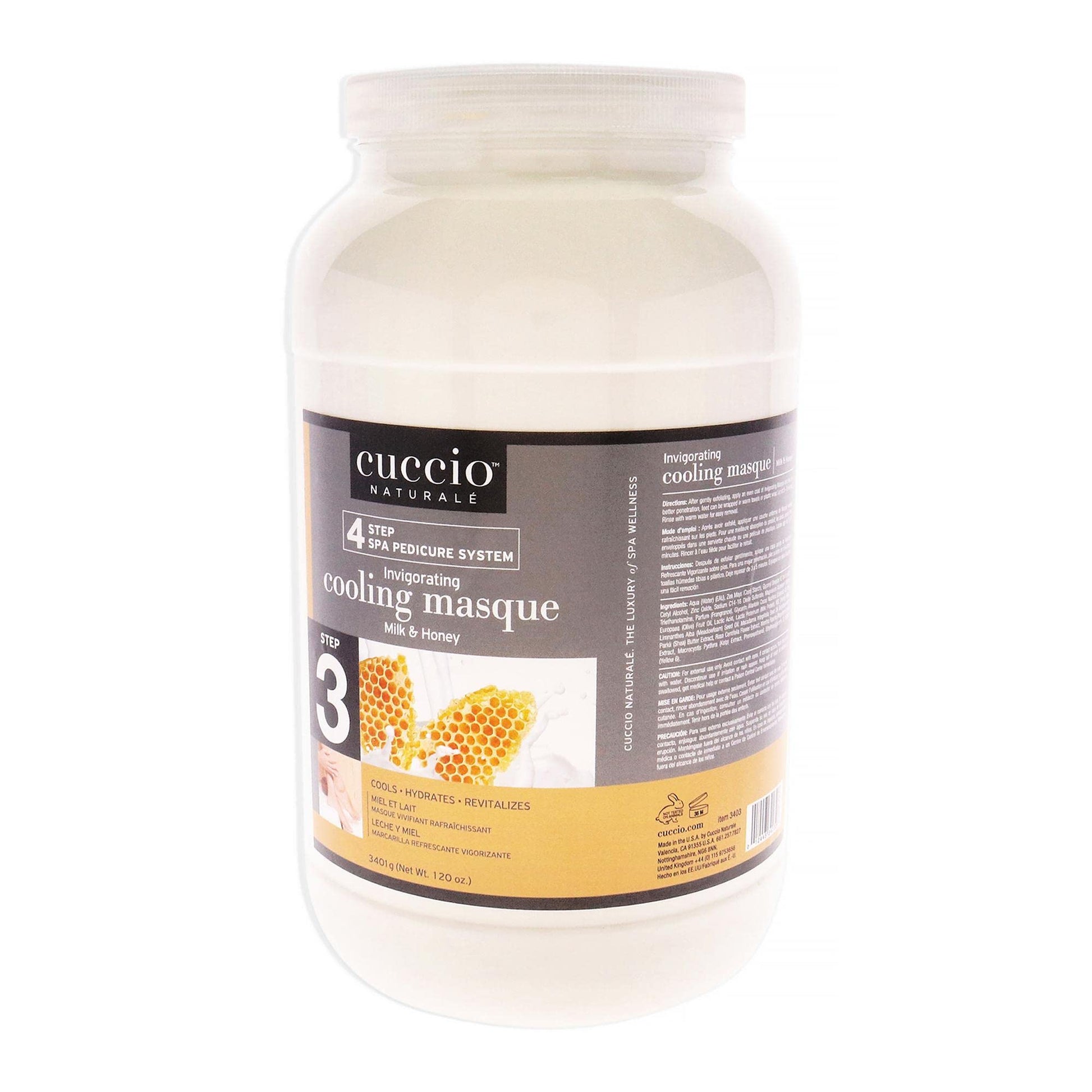 Misty Rose Cuccio Naturale Invigorating Cooling Masque - Gives Skin Complete Hydration - Refreshes Tired Legs And Feet - Naturally Soothes And Moisturizes - Has A Cooling Sensation - Milk And Honey - 120 Oz