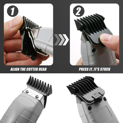 White Smoke 5 Pack T Outliners Guards Fit for Andis T Outliner Trimmer, Replacement Trimmer Guards Cutting Lengths from 1/32"-3/8" Inch Fit Andis T Outliner #04710#04521 Blade Snap-on Attachment Combs Set, Black