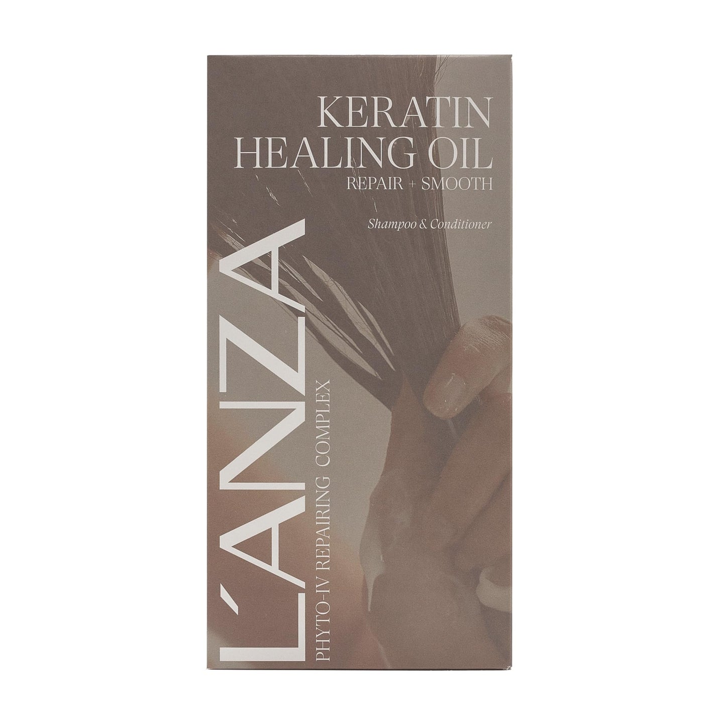 Dim Gray L'ANZA Keratin Healing Oil Shampoo & Conditioner Set, for Dry Damaged Hair, Moisturizing, Detangles, Reduces Breakage, Adds Shine, Anti-Frizz, Color Safe Anti-Humidity Strengthening Care, Haircare Kit