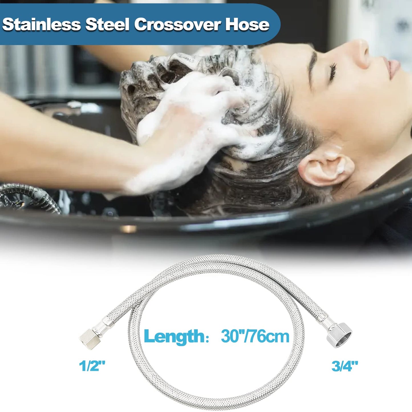 White Smoke Shampoo Bowl Vacuum Breaker Kit 7Pcs Shampoo Bowl Faucet Salon Sink Replacement Parts
