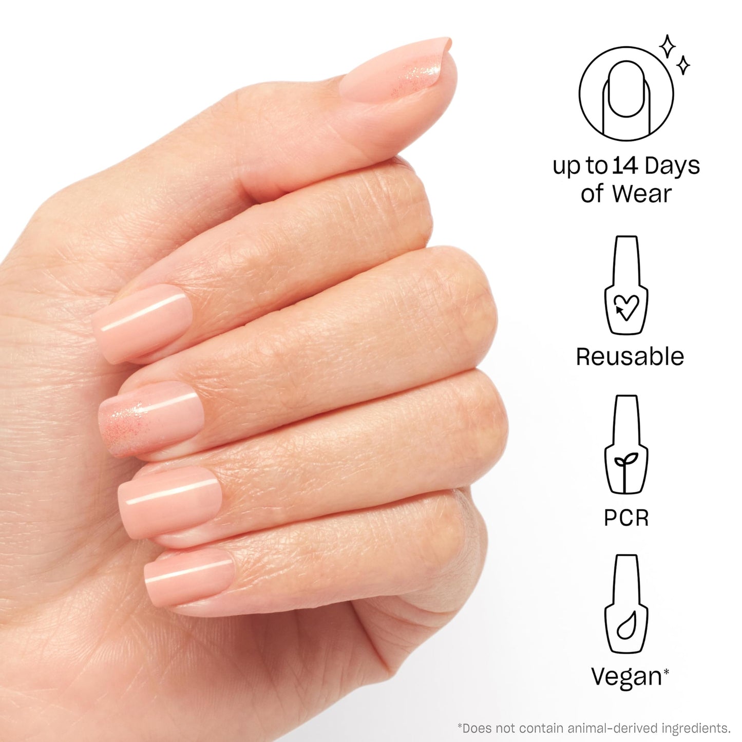 White Smoke OPI On Point Glow to Prom With Me? | Short Squoval Soft Iridescent Nude with Shimmer Press On Nails | 30 Count with Nail Glue | Long Lasting, Reusable, Non-damaging