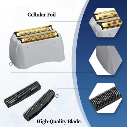 White Smoke 2 Pack Pro Shaver Replacement Foil and Cutters Compatible with andis 17150(TS-1)/17155/17200 Shaver ProFoil Lithium Replacement Golden