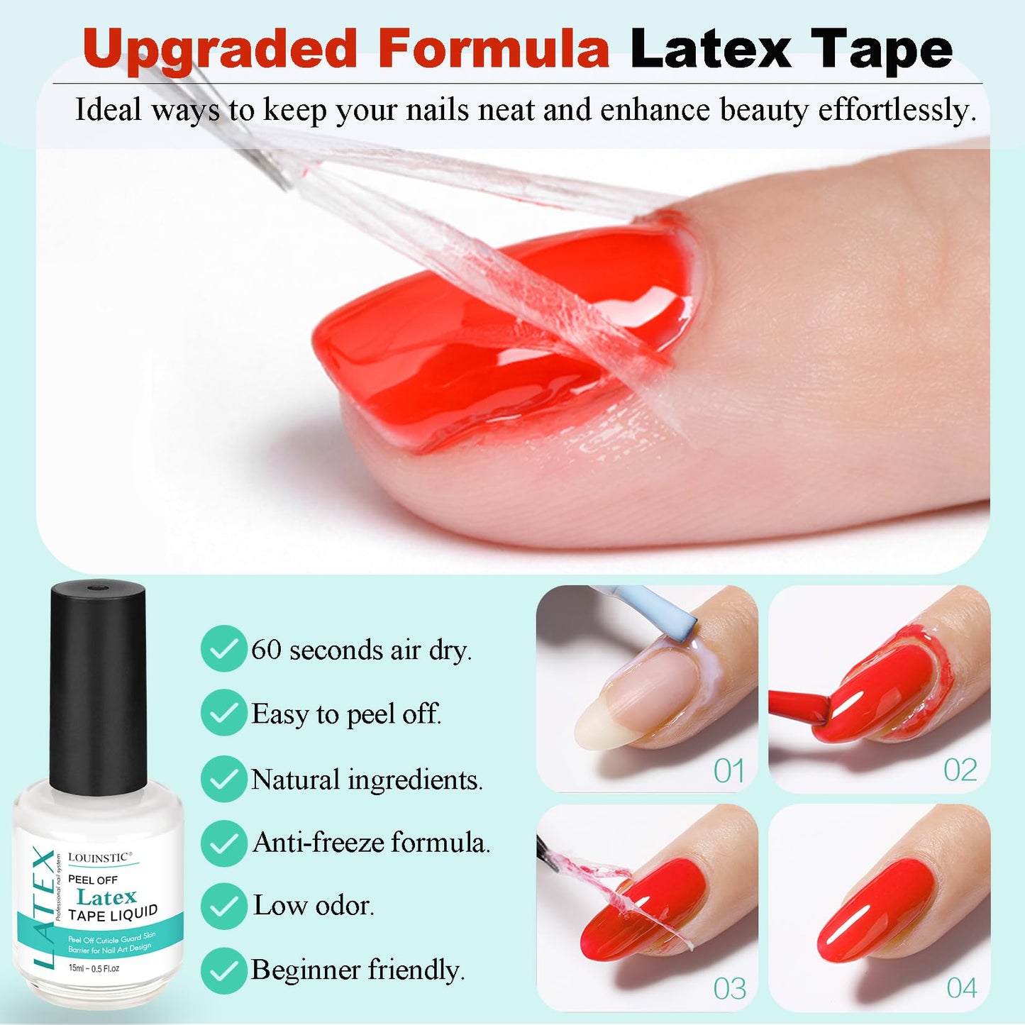 White Smoke Gel Nail Polish Remover, Gel Remover Kit with Liquid Latex for Nails, No Need to Wrap or Soak, Removes Nail Polish in 2-5 Minutes, Acetone Free, Not Damage to Nails, with Manicure Tools