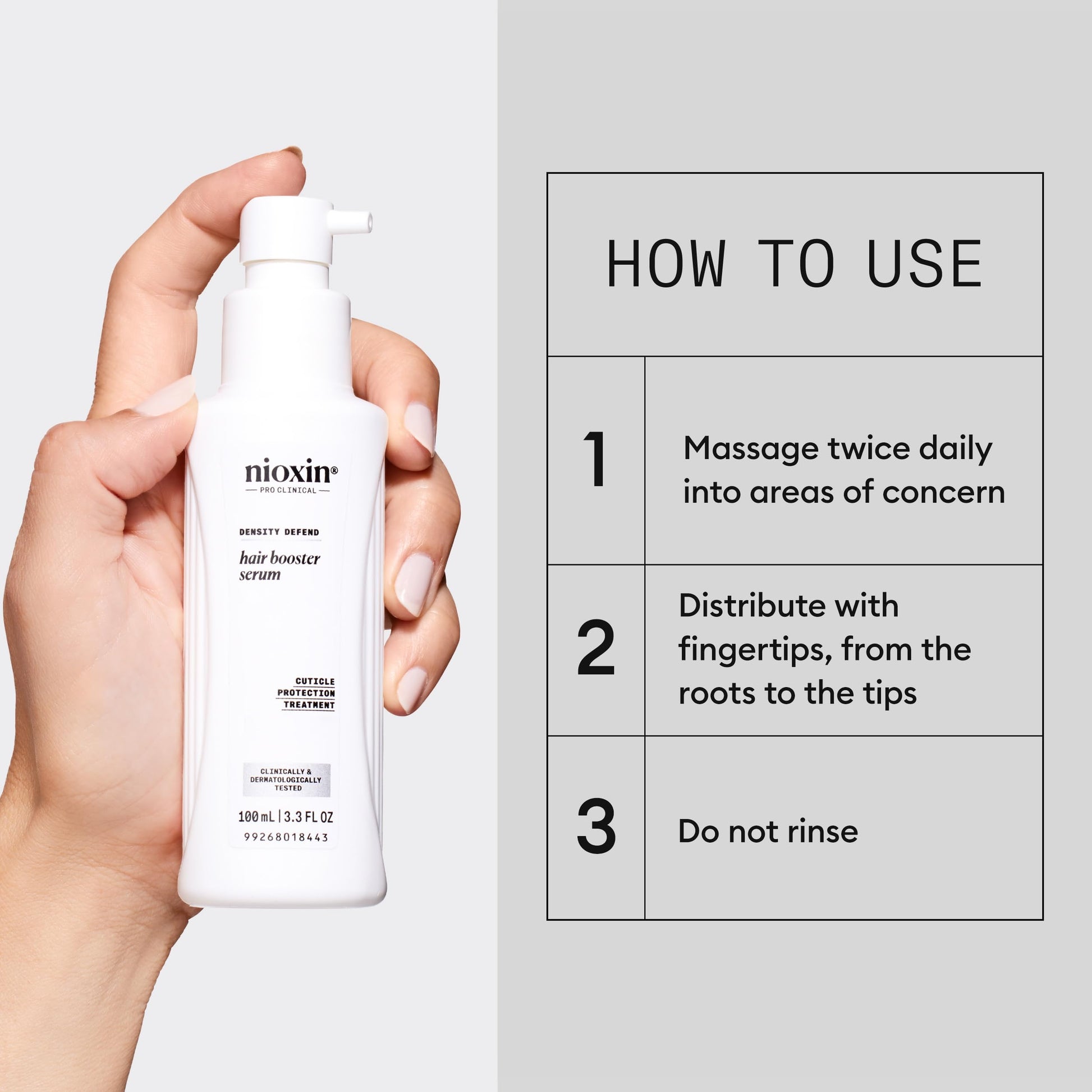 Light Gray Nioxin Hair Booster Serum | Advanced Leave-In Hair Treatment| Strengthens and Conditions | 3.4 Fl oz.
