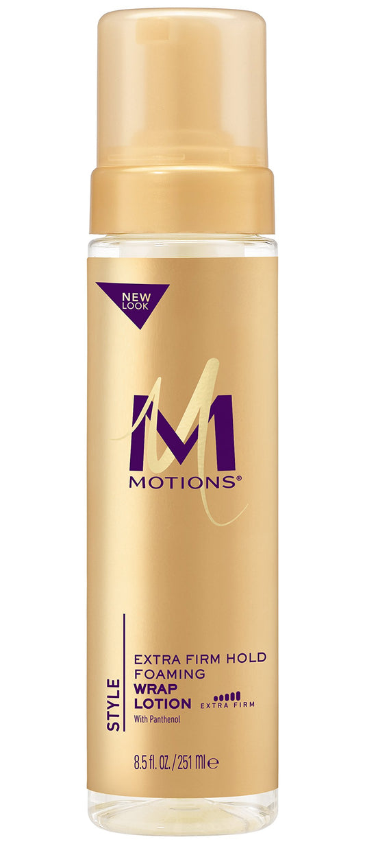 Light Goldenrod Motions Salon Haircare Extra Firm Hold Foaming Wrap Lotion, 8.5 Ounce