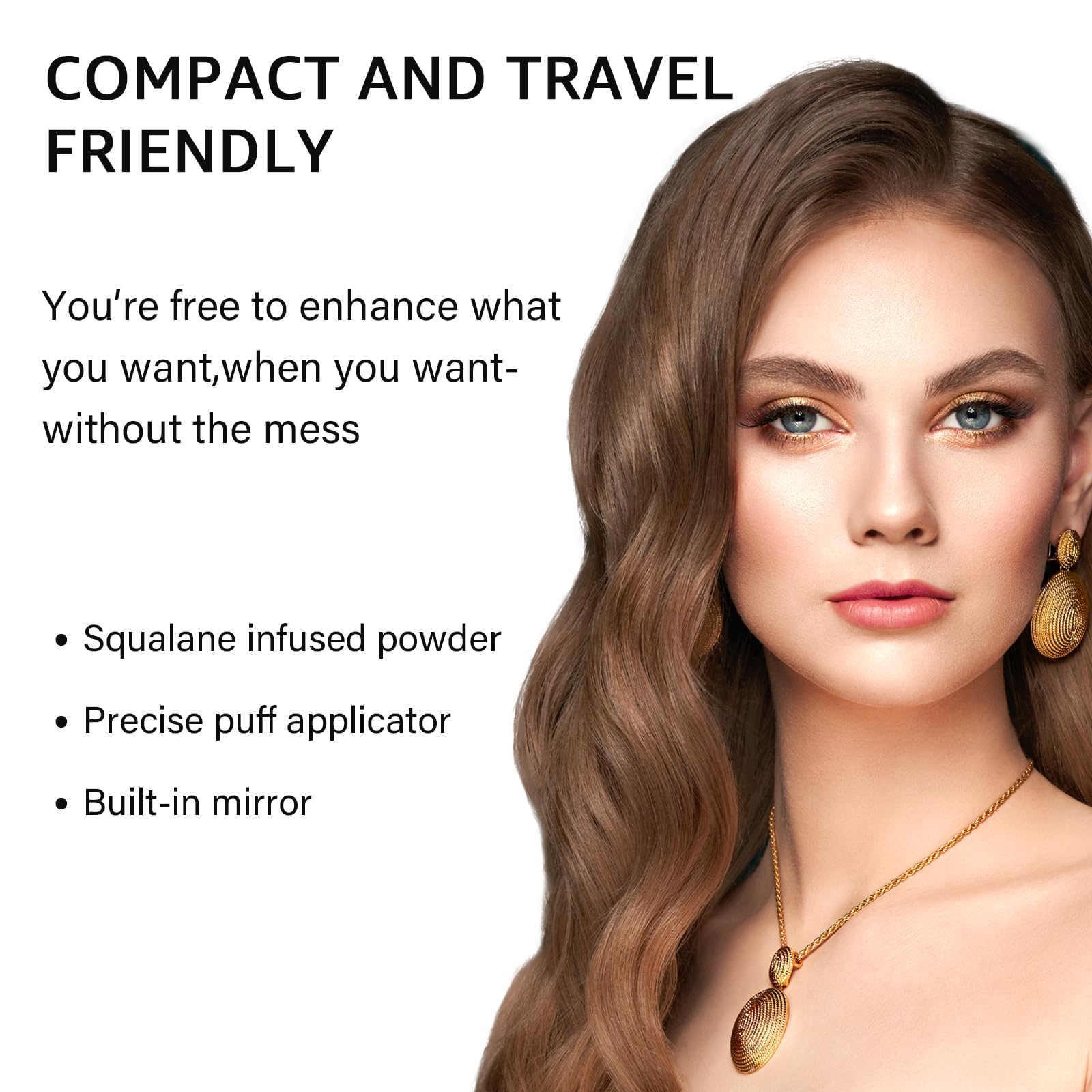 White Smoke EFLY Root Touch Up Gray Hair Shadow Powder, Medium Brown, For Thinning Hair Women Men, Eyebrows, Beard Line, Instant Hair Color, 0.1411 Ounce, Synthetic Material Free, Temporary