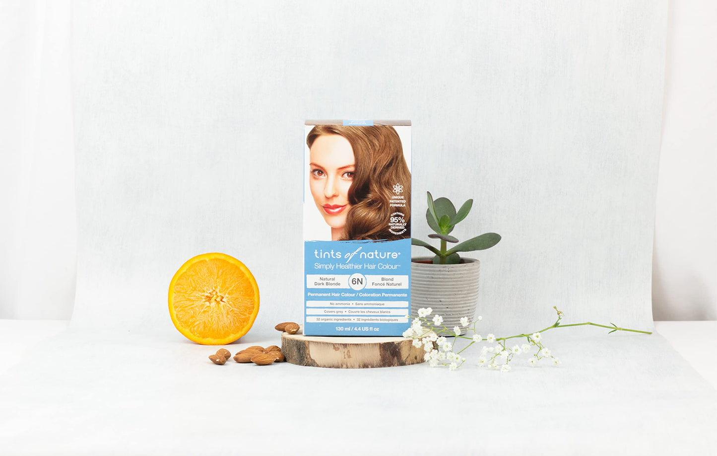 Lavender Tints of Nature 6N Natural Dark Blonde Permanent Hair Dye, Nourishes Hair and Covers Greys, Ammonia-Free, 4.4 fl oz