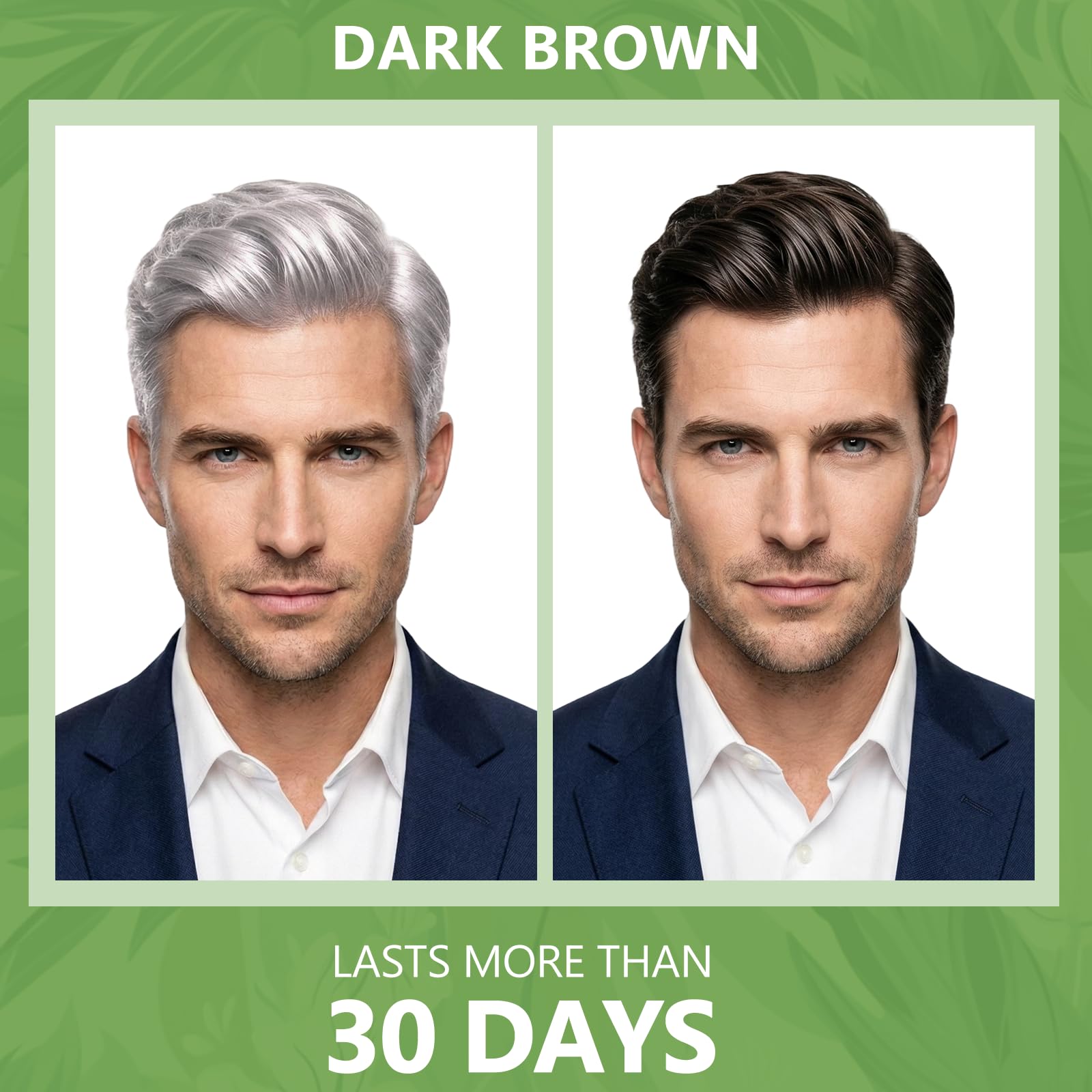 White Smoke HIS&HERCHOICE Dark Brown Hair Dye Shampoo, 3-in-1 Hair Color for Gray Coverage, Ammonia and Paraben Free with 6 Natural Herbal Ingredients, Semi-Permanent Color Shampoo for Women and Men