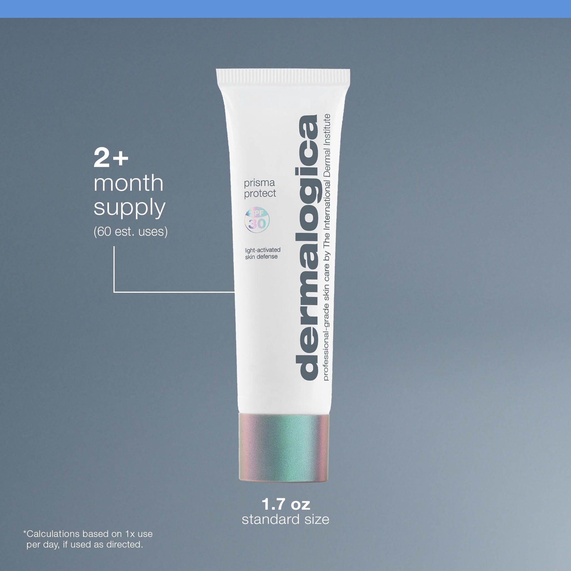 Slate Gray Dermalogica Prisma Protect SPF30, Face Moisturizer Sunscreen, Defends Against UV Rays While Hydrating & Boosting Skin's Natural Luminosity, 1.7 fl oz