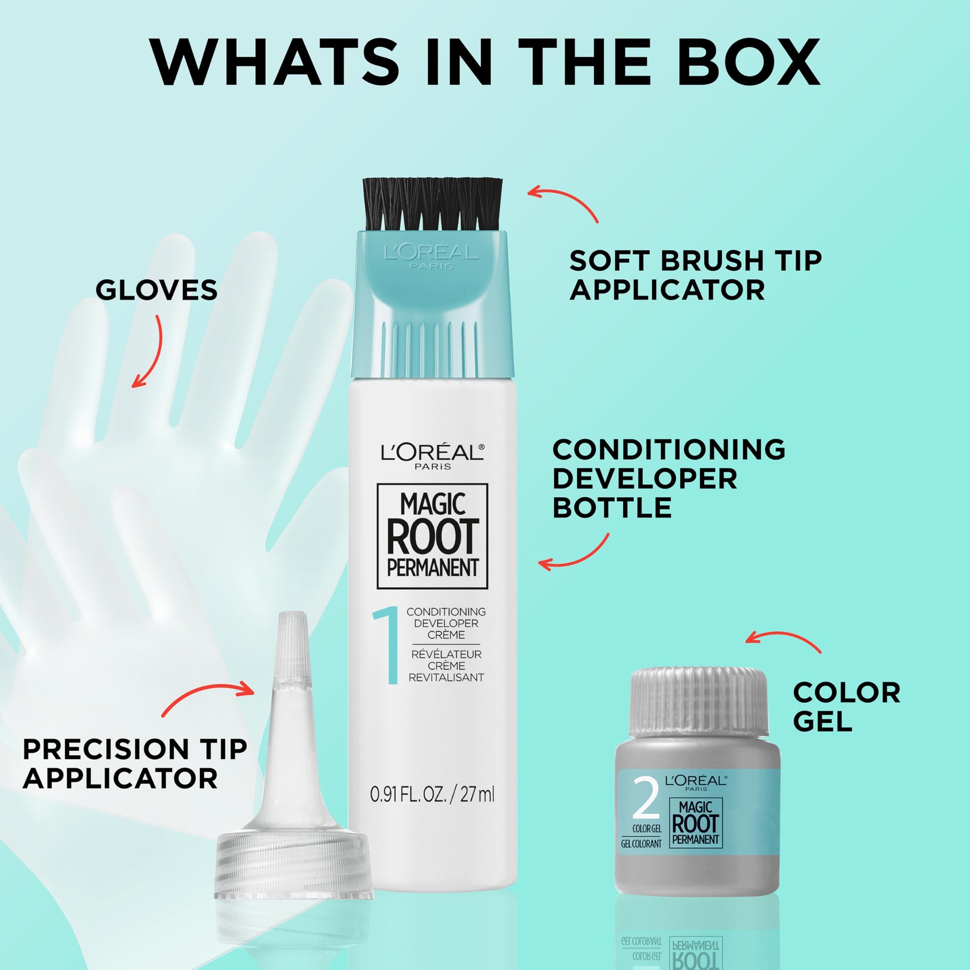 Pale Turquoise L’Oréal Paris Magic Root Permanent Hair Color, 10 Minute Root Coloring Kit with 100% Gray Hair Coverage, 6 Light Brown, 2 Count