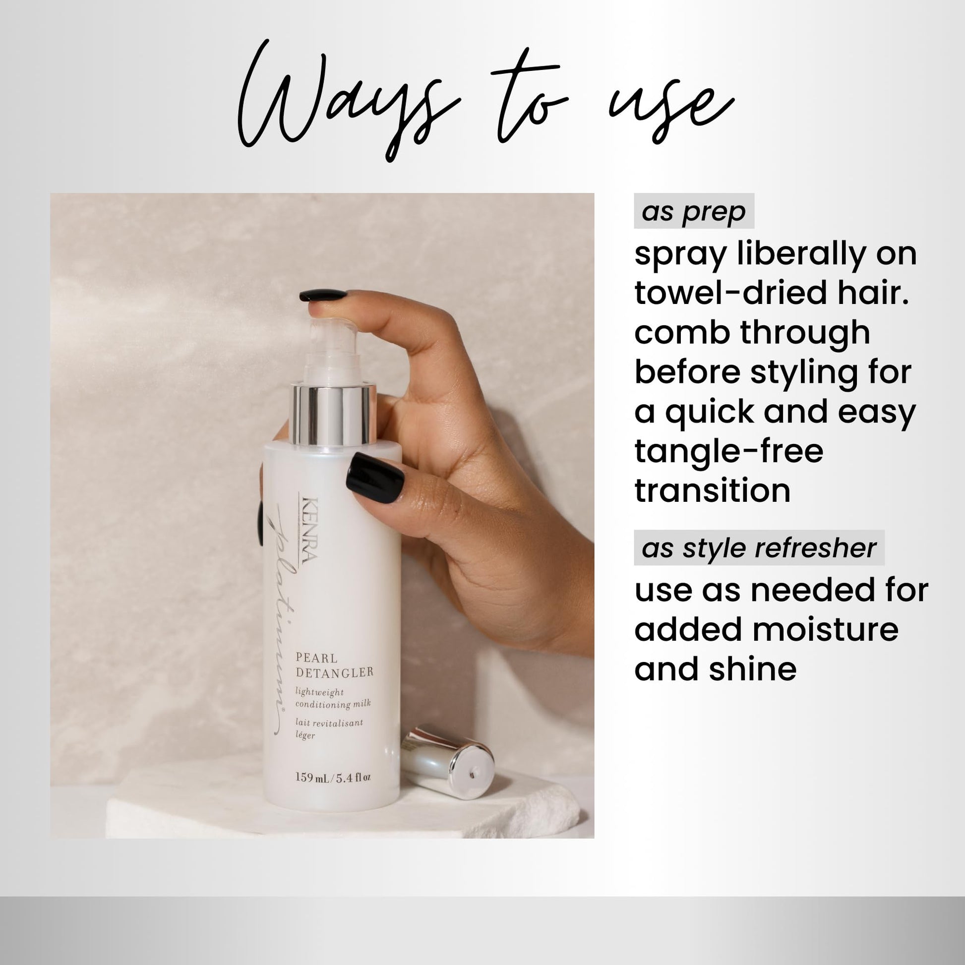 Lavender Kenra Professional Platinum Pearl Detangler | Lightweight Conditioning Milk | Adds Moisture & Slip | Effortless Detangling & Manageability | Thermal Protection Up To 450F | All Hair Types | 5.4 fl. oz