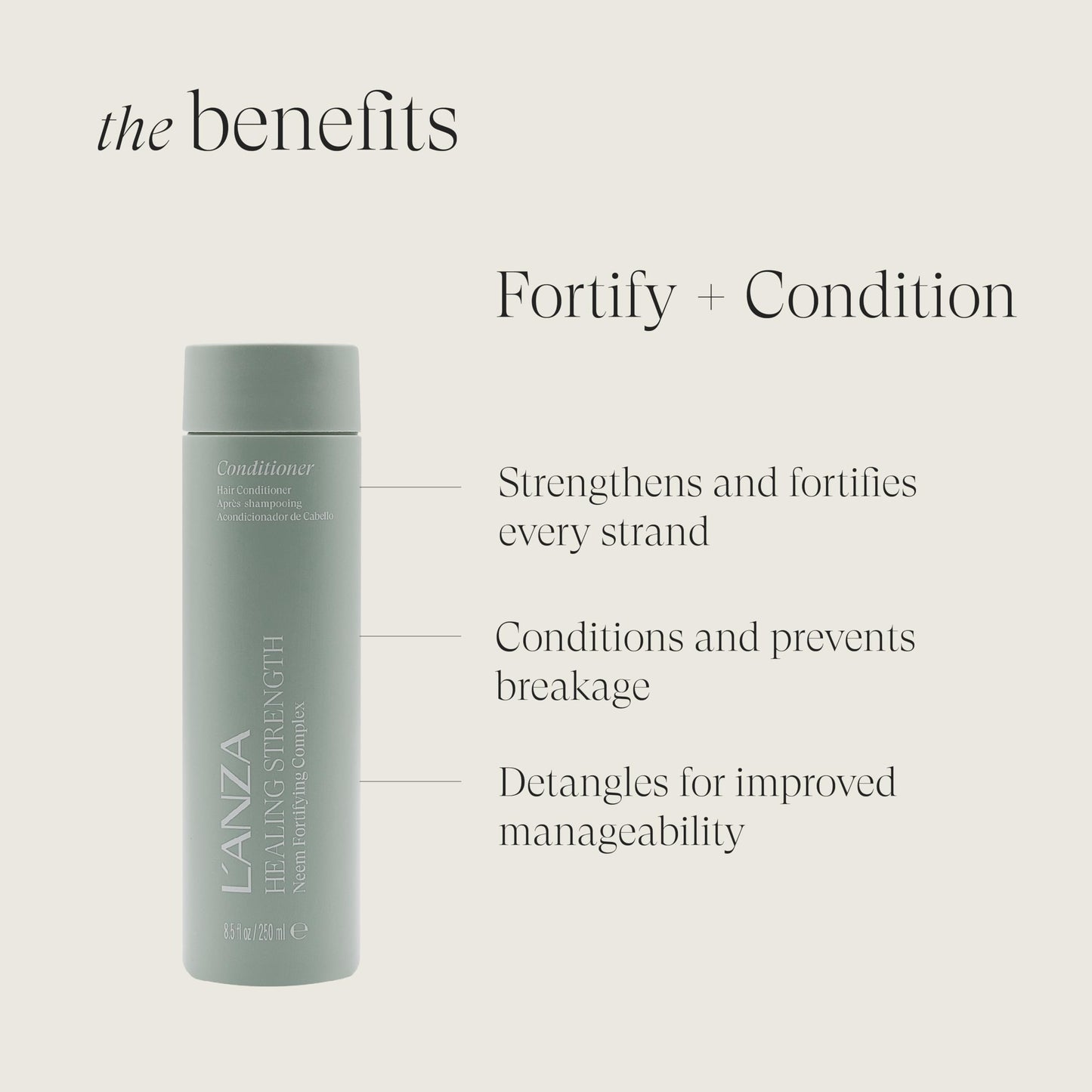 Lavender L’ANZA Healing Strength Manuka Honey Conditioner - Strengthens, Protects and Restores Weak, Fragile, and Aged Hair, Rich with Keratin Protein, Healing Oils, and Vitamin C (8.5 Fl Oz)