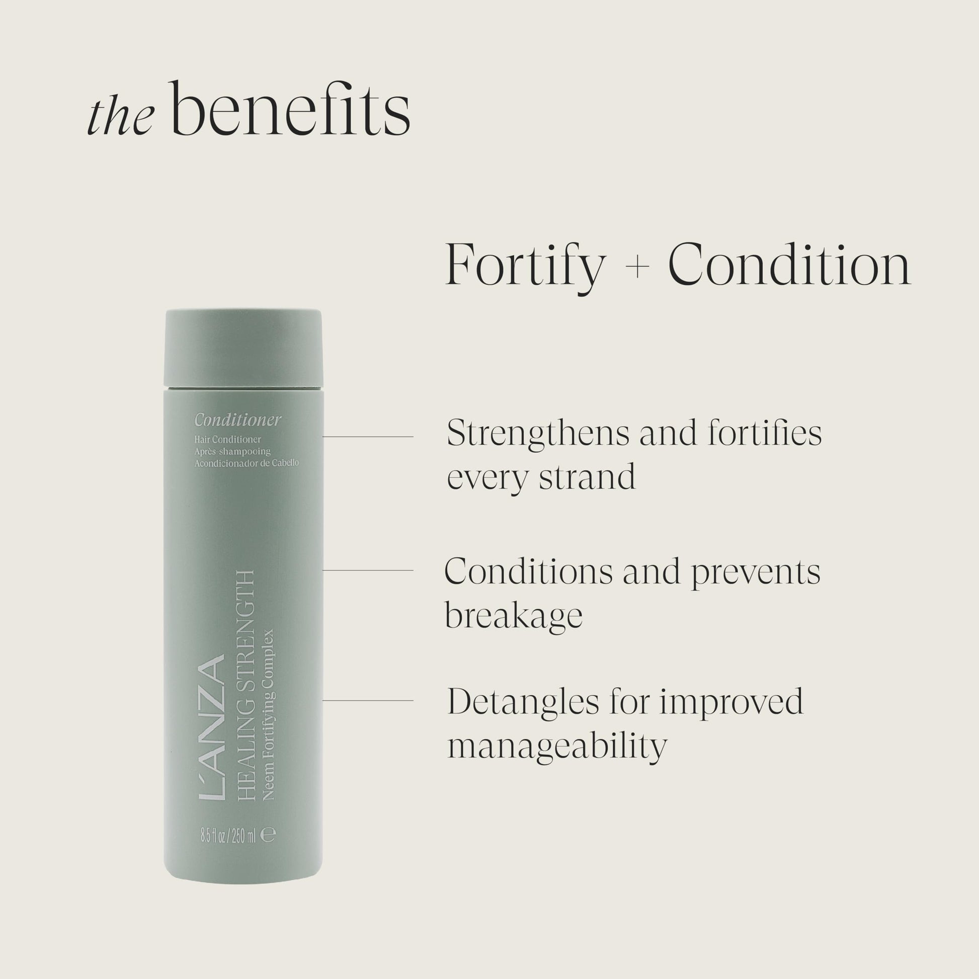 Lavender L’ANZA Healing Strength Manuka Honey Conditioner - Strengthens, Protects and Restores Weak, Fragile, and Aged Hair, Rich with Keratin Protein, Healing Oils, and Vitamin C (8.5 Fl Oz)