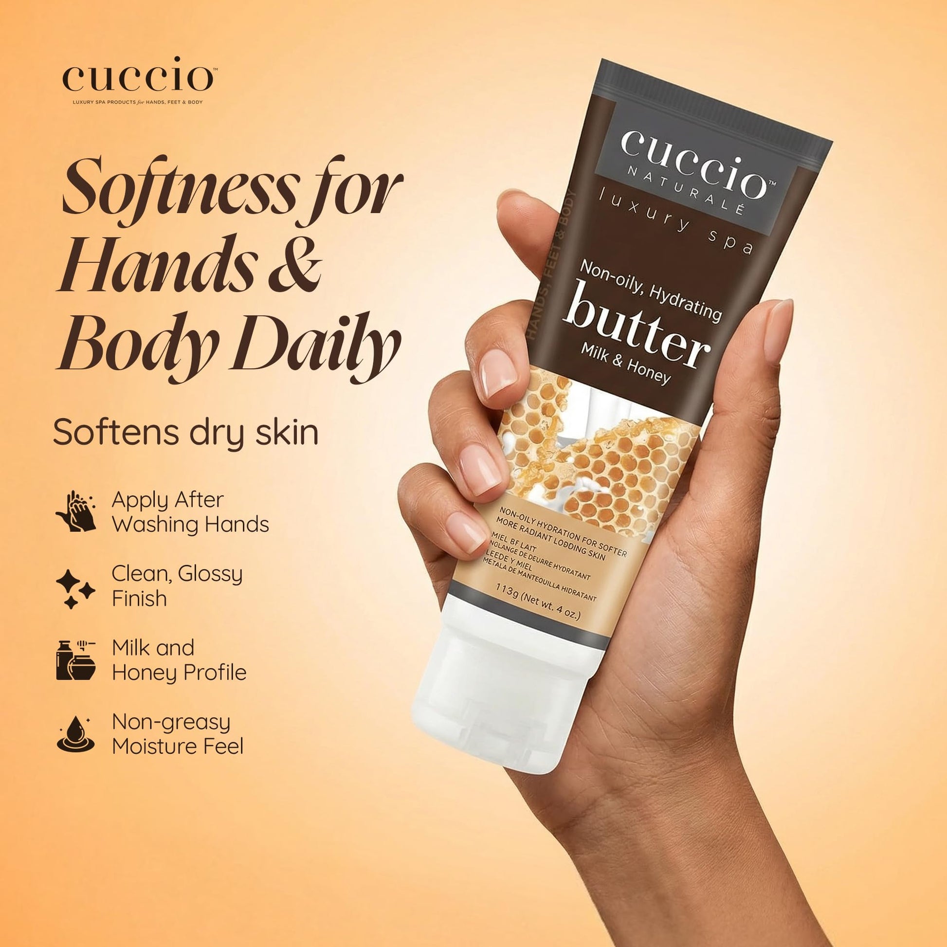 Light Goldenrod Cuccio Naturale Luxury Spa Hydration Essentials Set - Provides Nourishing Hydration - Soothes And Softens The Skin - Delivers A Relaxing Feeling - Milk And Honey - 2 Pc Body Butter And Cuticle Oil