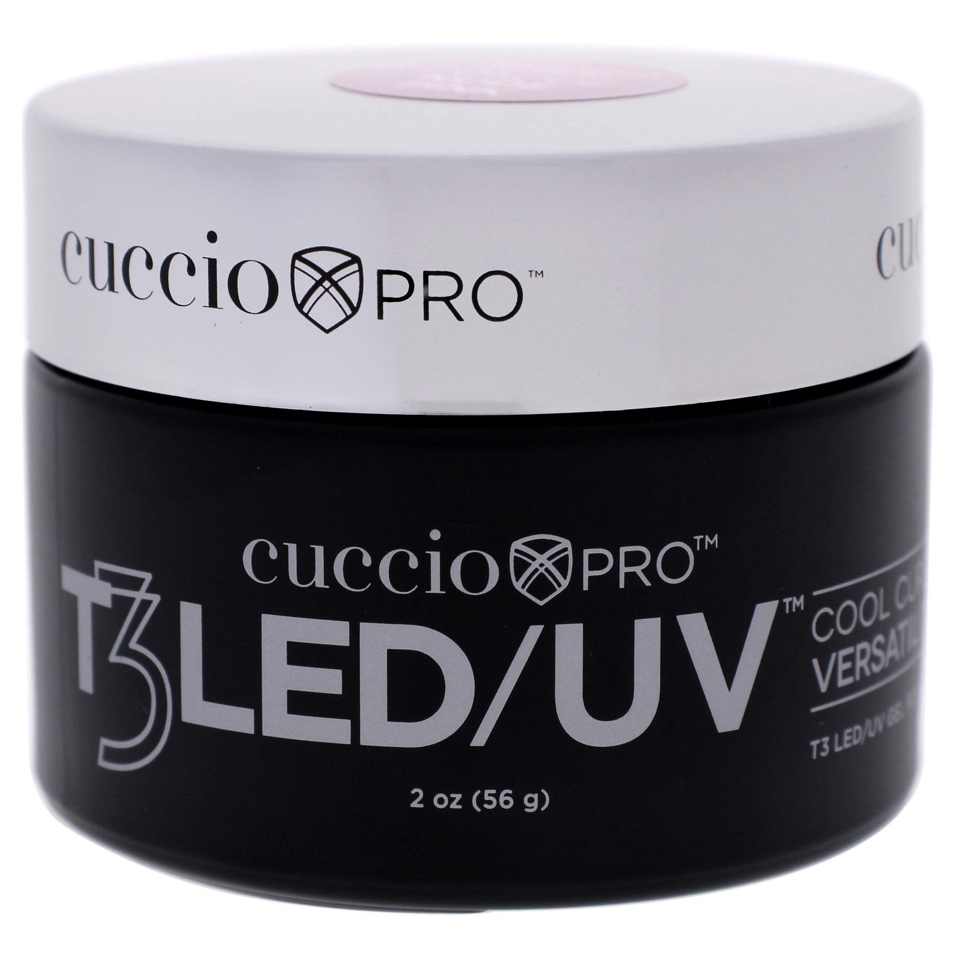 Black Cuccio Pro T3 Cool Cure Versatility Gel - Controlled Levelling - LED And UV - Incredibly Flexible - Strong Adhesion - Thick Viscosity - Fast Application - Quick-Dry - Nude Pink Opaque - 2 Oz Nail Gel