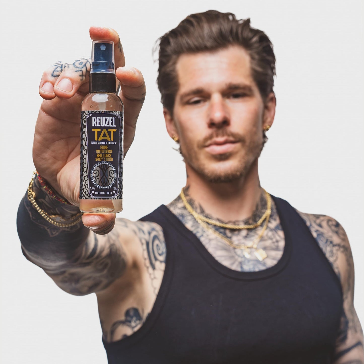 Lavender REUZEL Shine Tattoo Spray, Brightens Tattoos, Reveals Color and Definition, Absorbs Fast, Vegan and Non-greasy Formula, Paraben Free, 3.38 oz