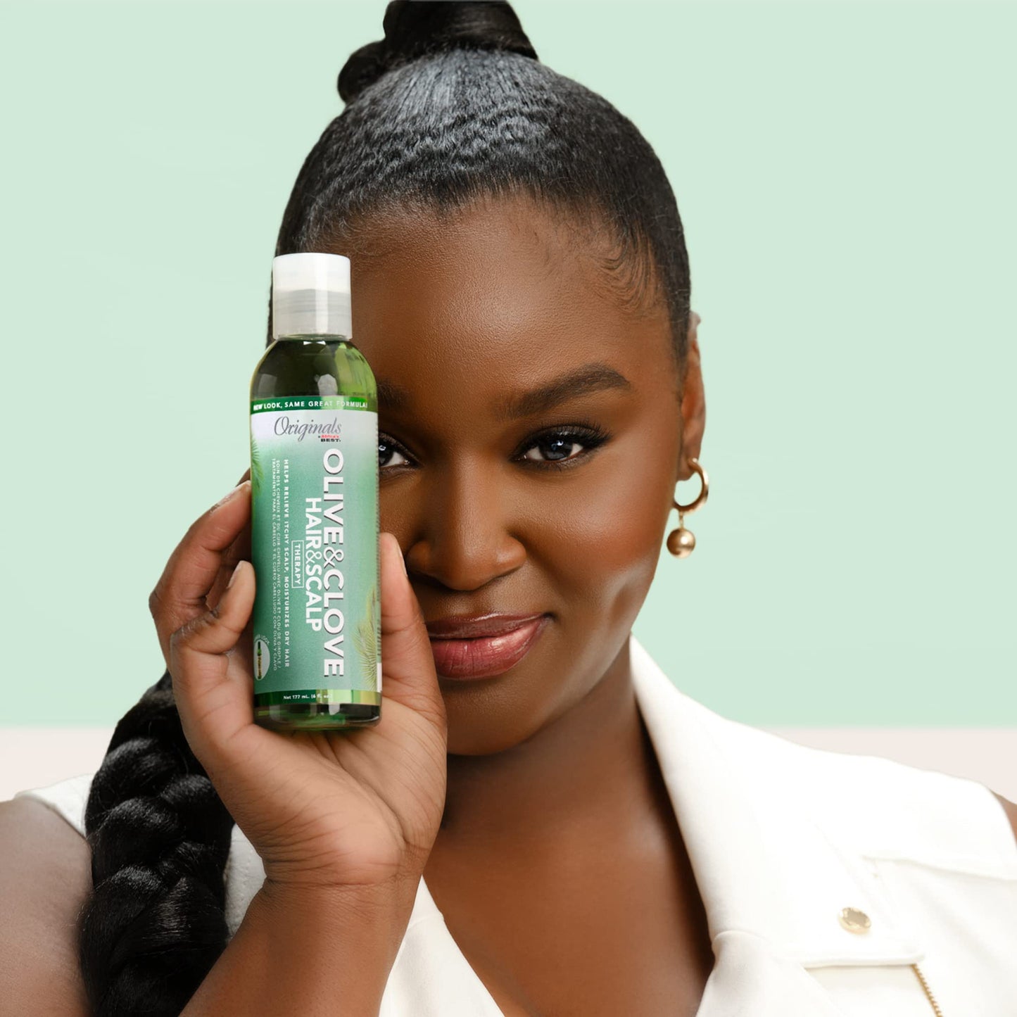 Light Gray Originals by Africa's Best Olive & Clove Oil Therapy, Natural Treatment That Helps Repair Dry, Weak or Brittle Hair, Scalp Dryness, Itching and Flaking, 6 oz