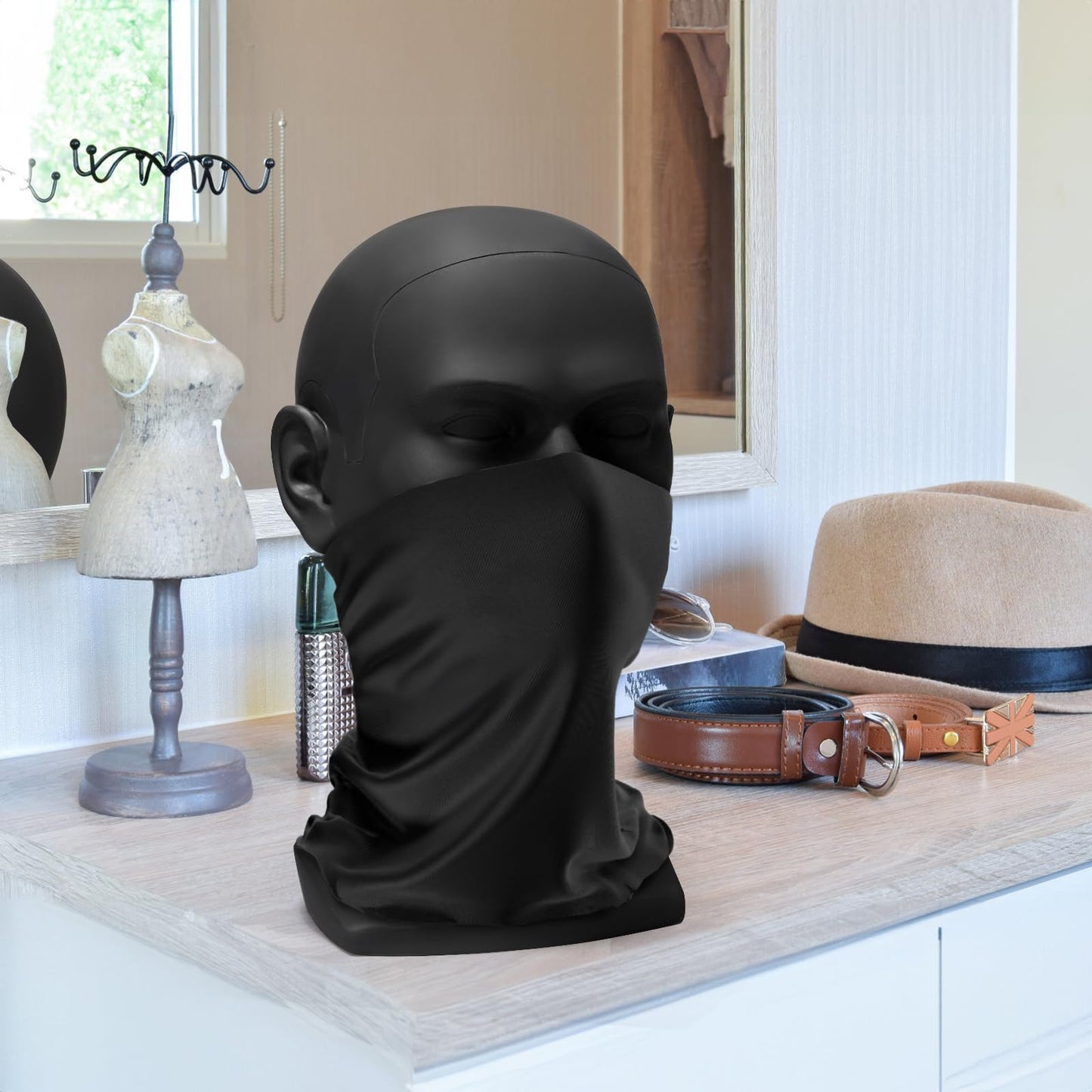 Lavender ZOOFOX Male Mannequin Head for Hats, PVC Manikin Head with Mount Hole, Professional Display Styling Head for Wigs, Hats, Scarfs, Headphone, Sunglasses, Headdress