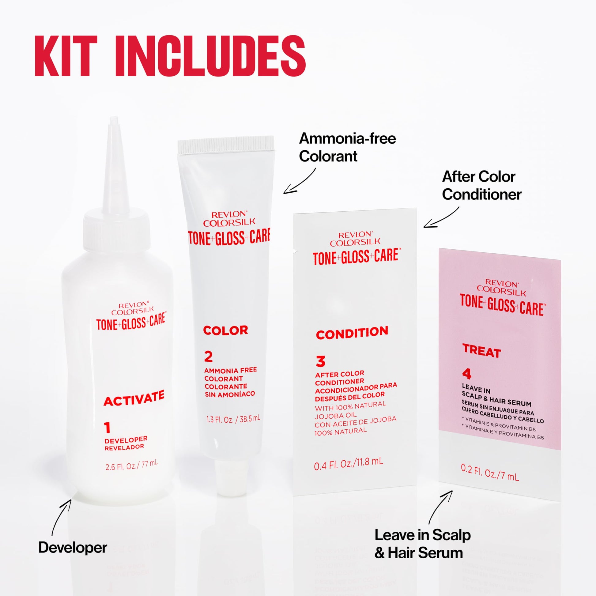 White Smoke Revlon ColorSilk Tone + Gloss + Care Demi Permanent Hair Color, Dye Kit with Leave-In Scalp and Haircare Serum, 2x Shinier, 4x Stronger, 6 Light Brown, 4.5 fl oz